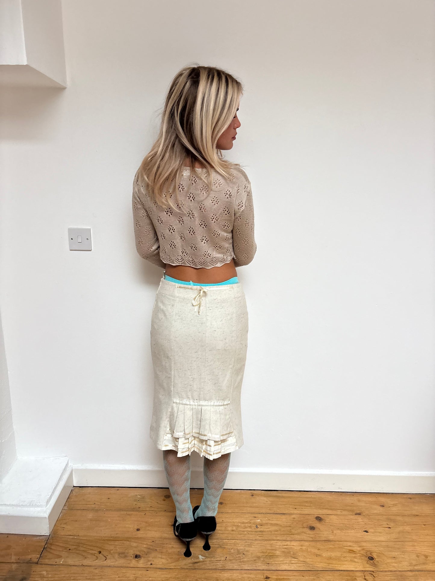 Etam Beige Knit Wrap Top