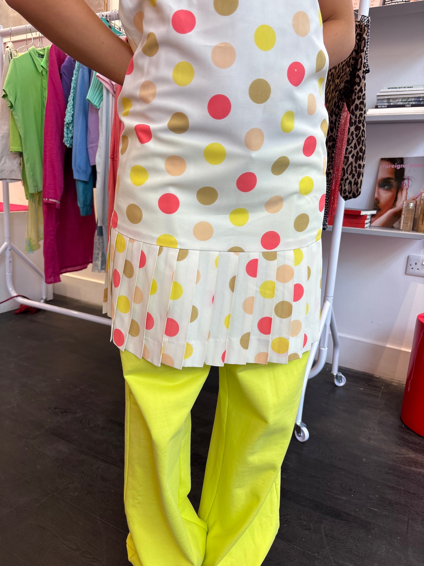 Retro Polka Dot Midi Dress