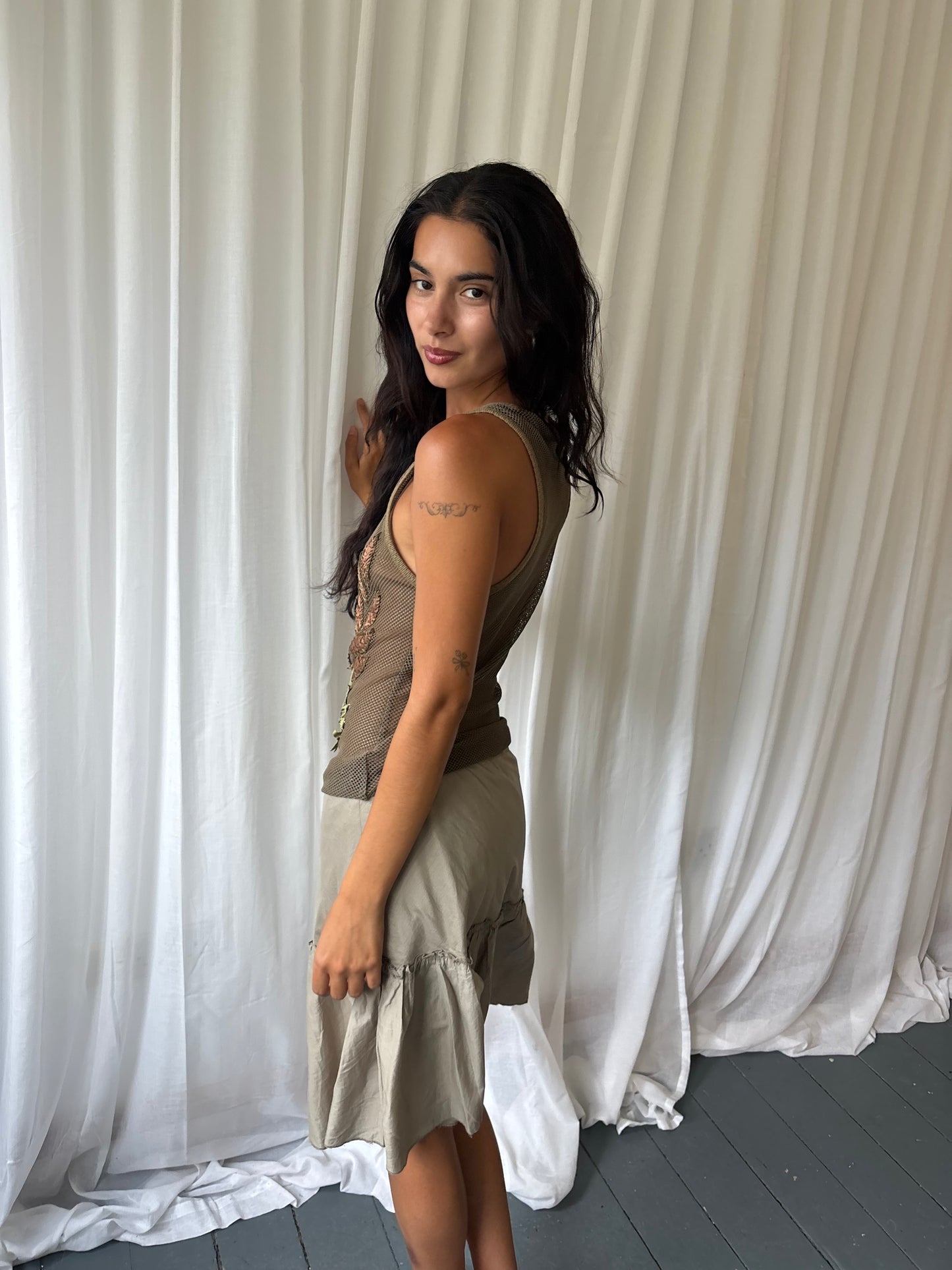 Karen Millen Khaki Mesh Vest