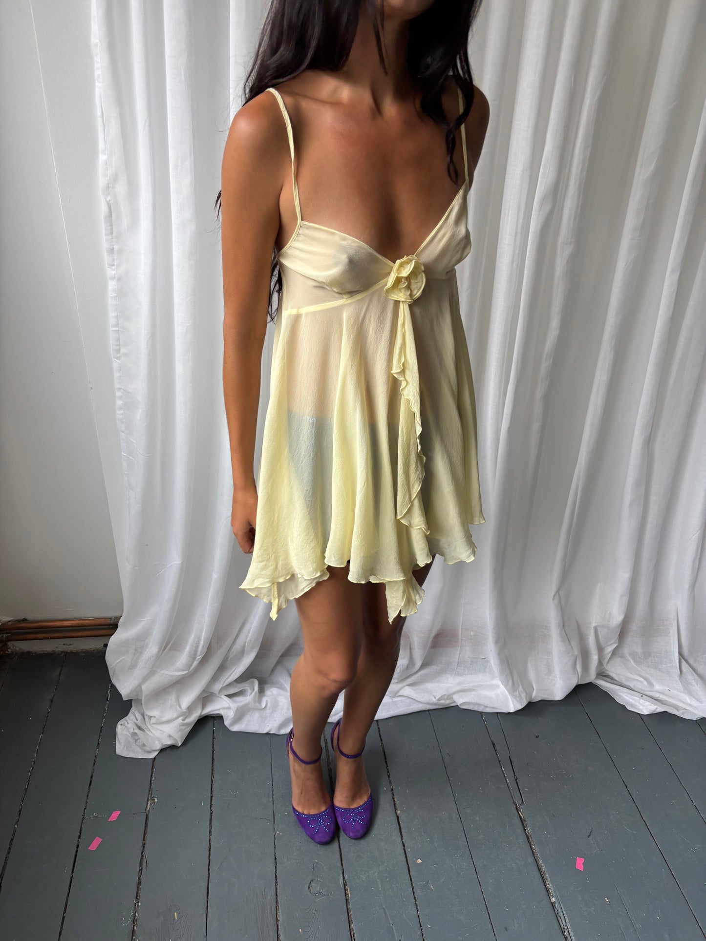 La Senza Yellow Silk Slip
