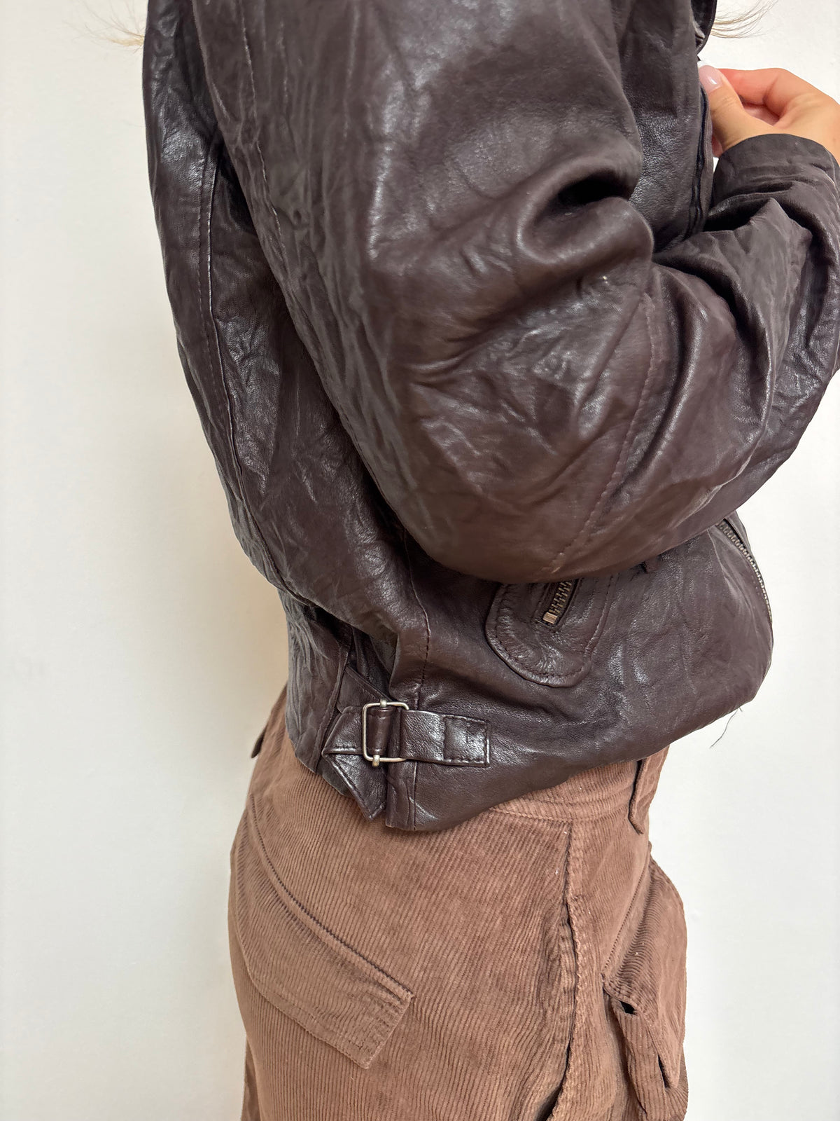 IKKS Brown Leather Jacket