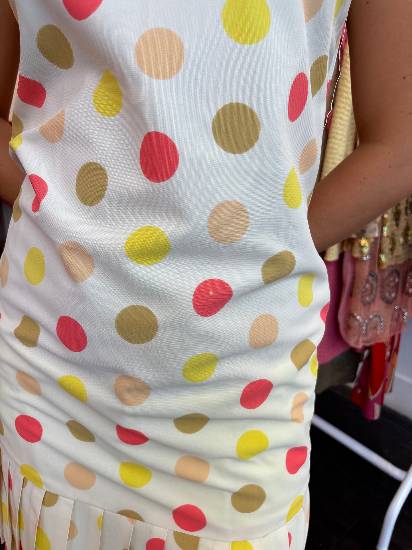 Retro Polka Dot Midi Dress