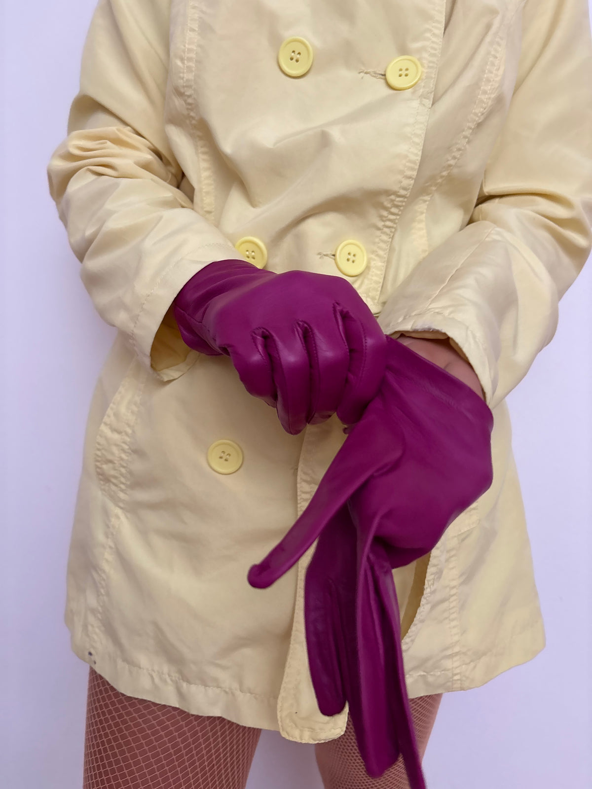 Gala Fuchsia Leather Gloves