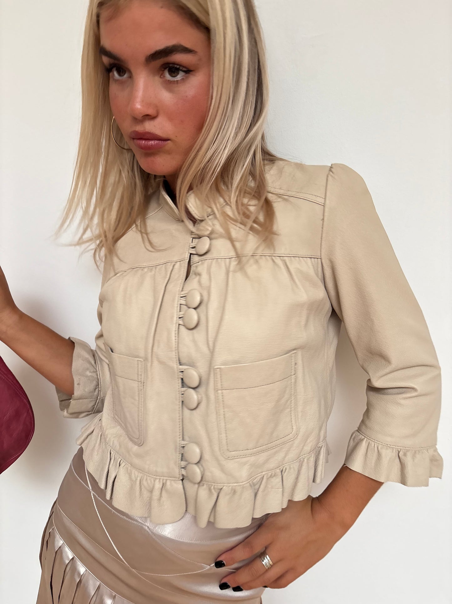 Lipsy Beige Leather Jacket