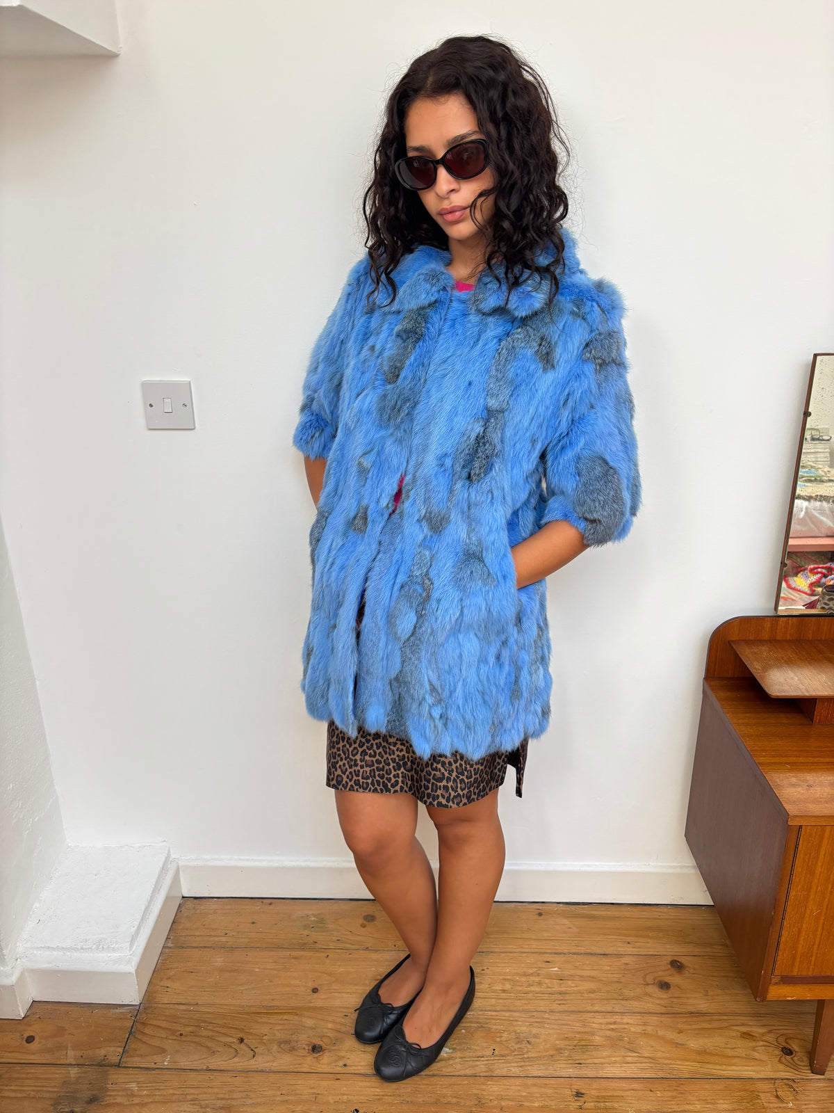 Vintage Blue Rabbit Coat