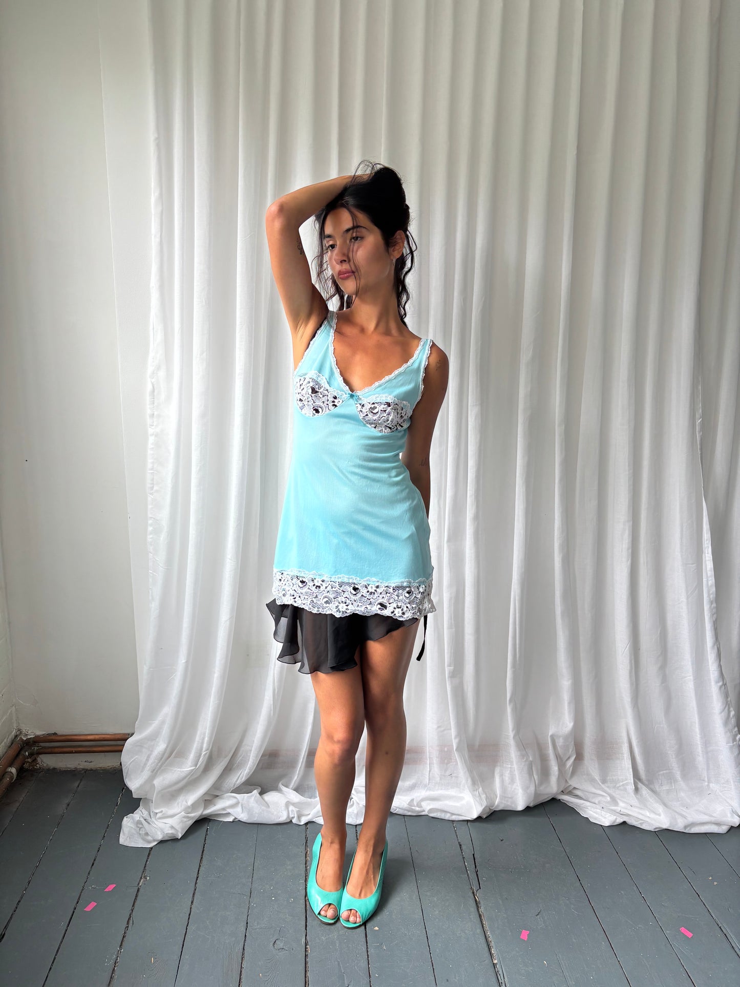 Vintage Blue Lingerie Top