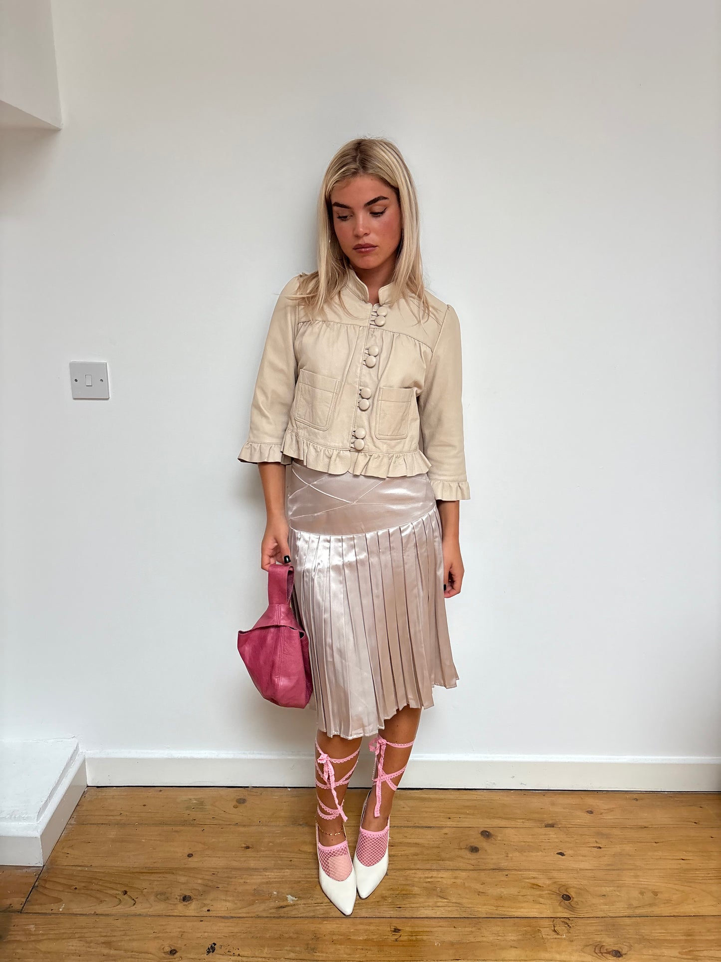 Lipsy Beige Leather Jacket