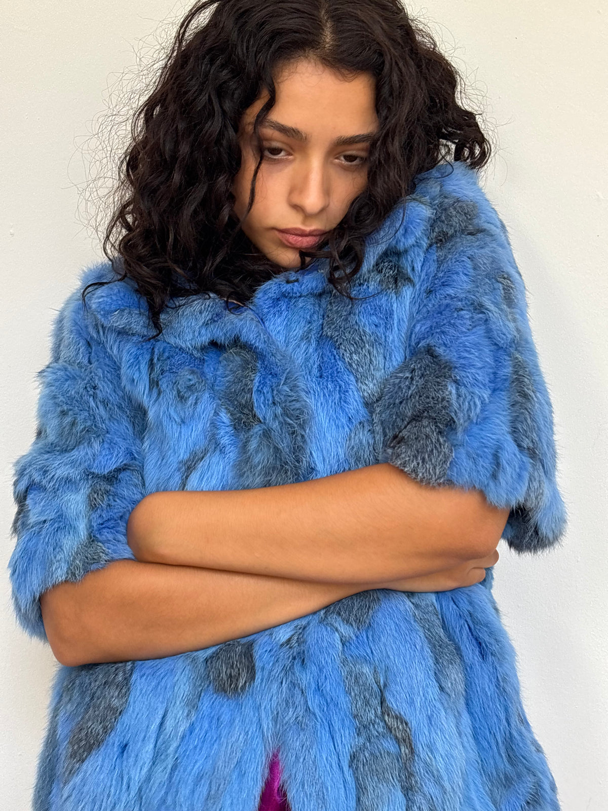 Vintage Blue Rabbit Coat