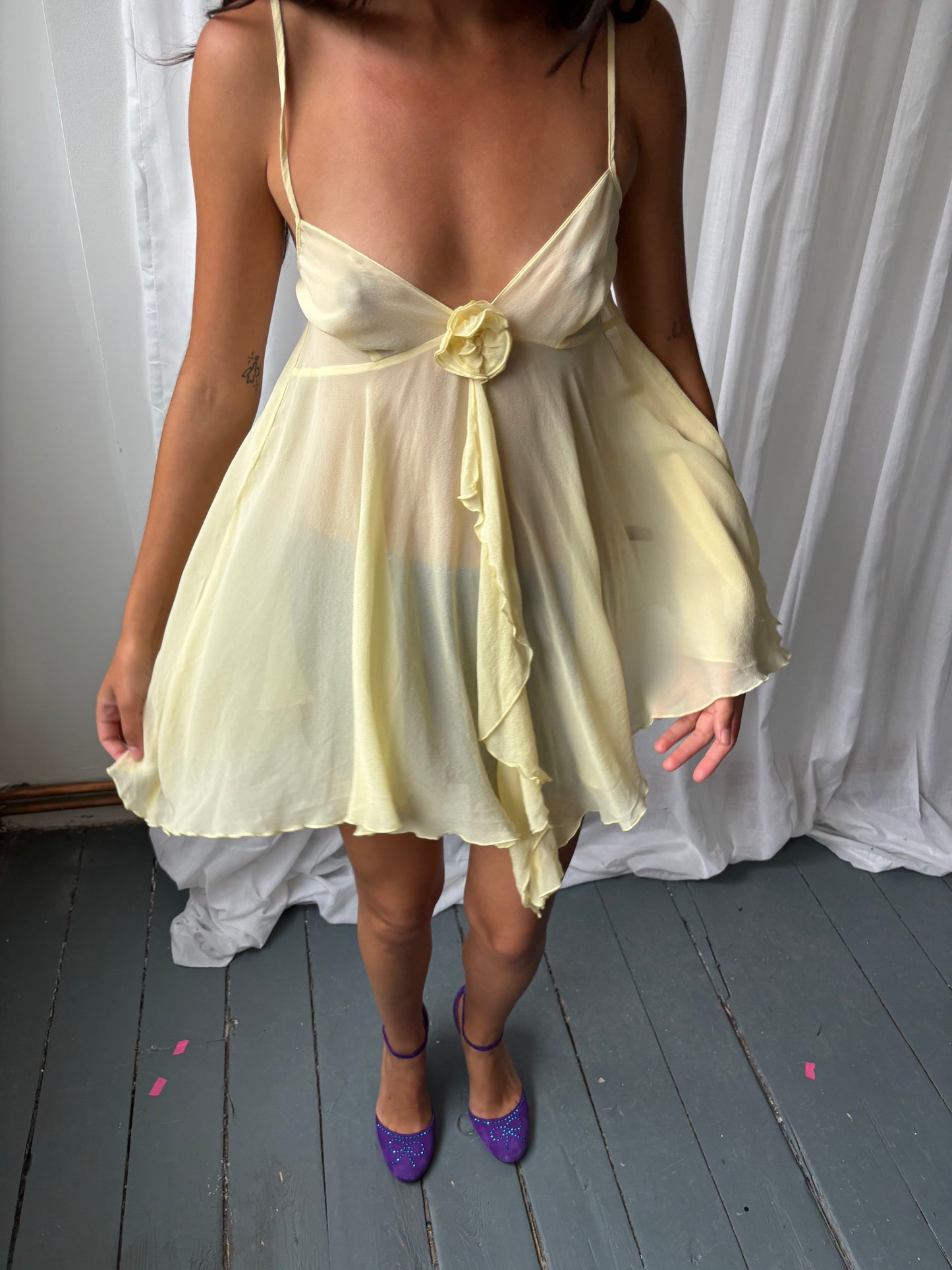 La Senza Yellow Silk Slip