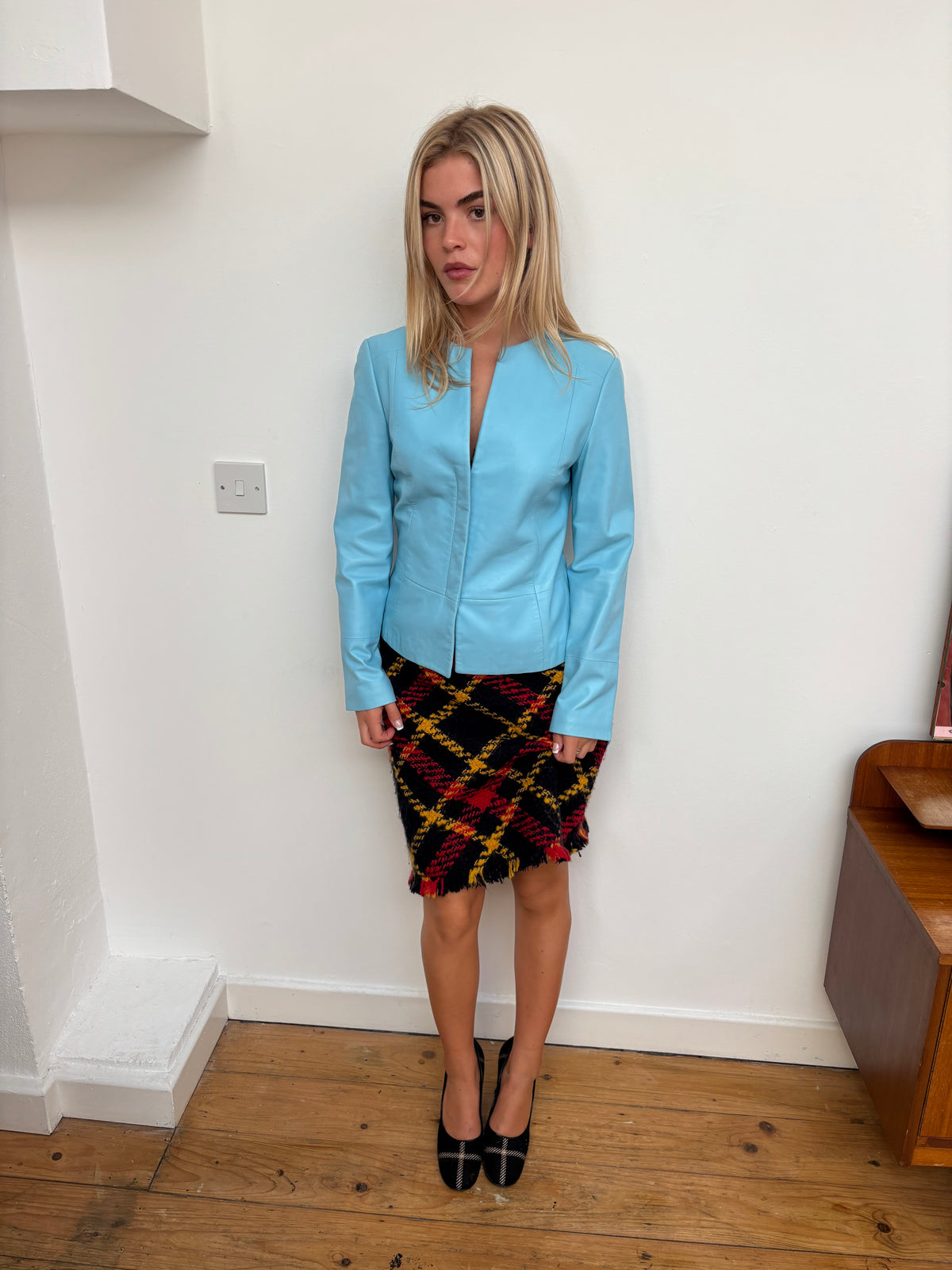 Episode Turquoise Leather Jacket