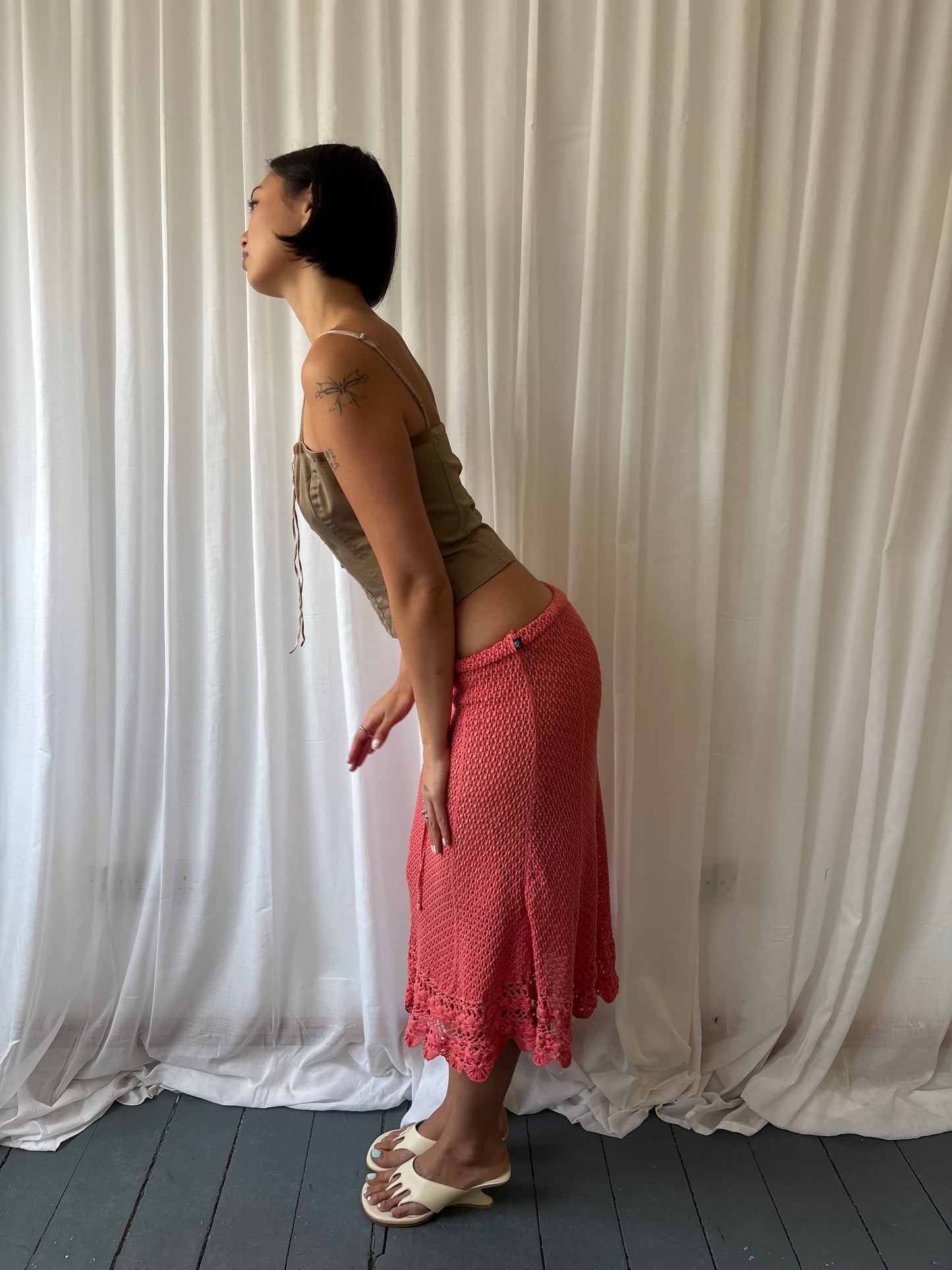 Ralph Lauren Coral Crochet Skirt