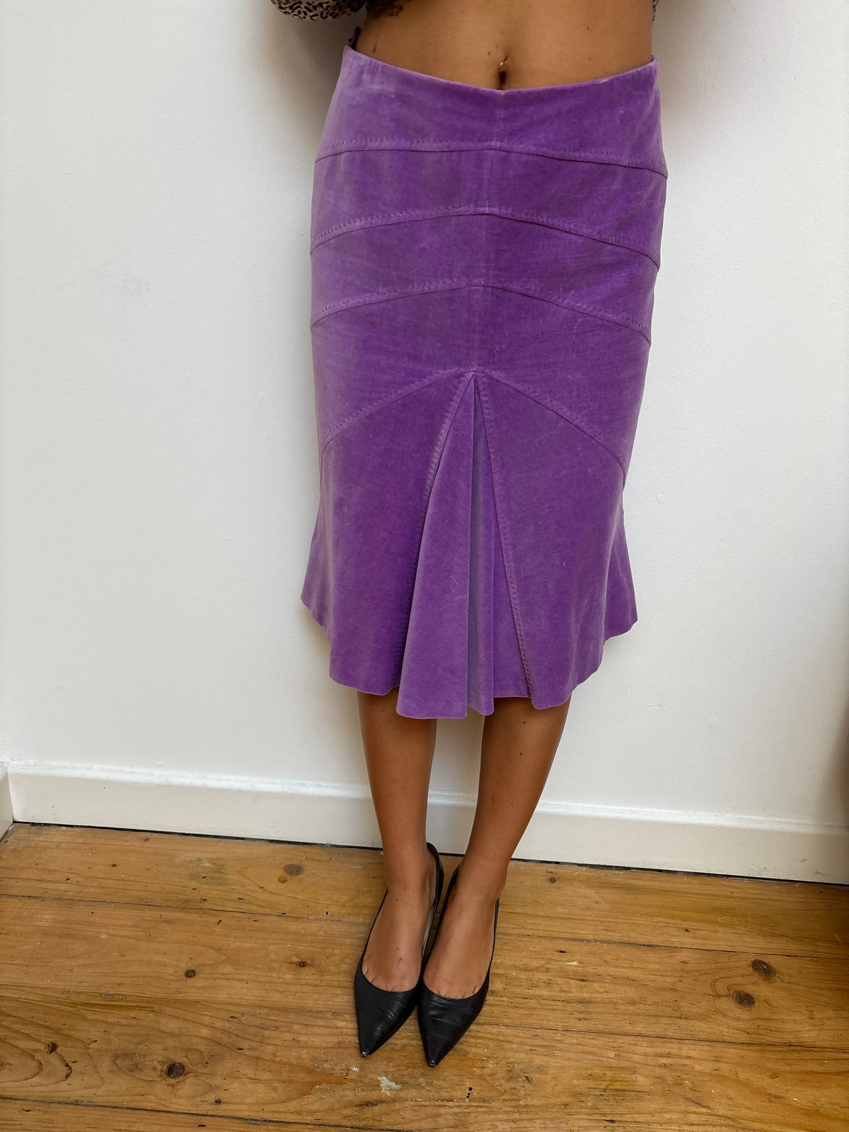 Moschino Purple Velvet Skirt