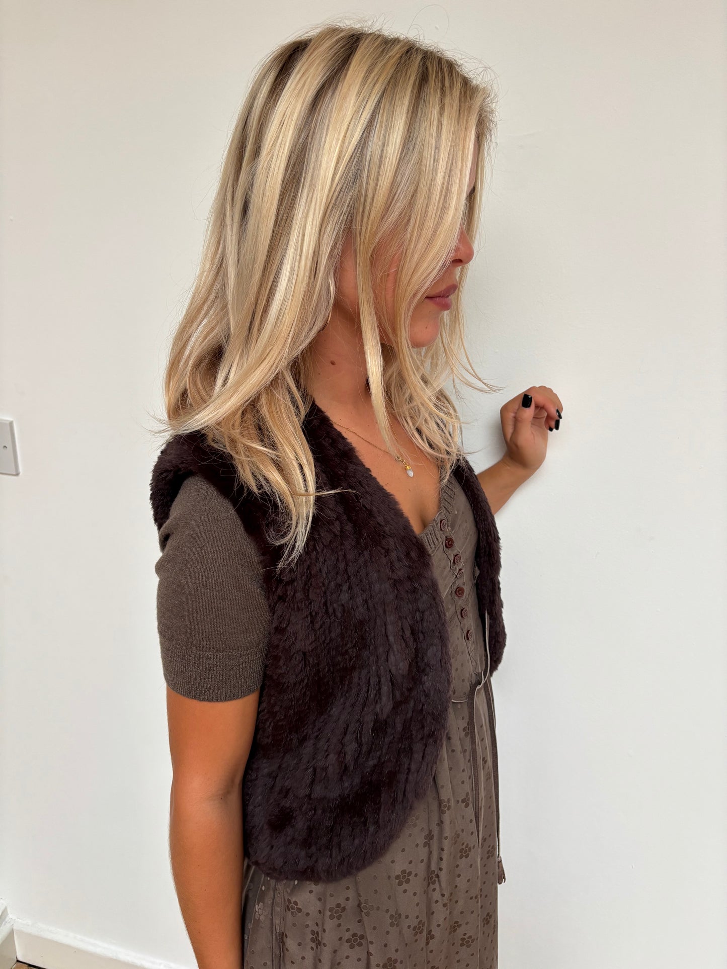 Chine Brown Fur Gilet