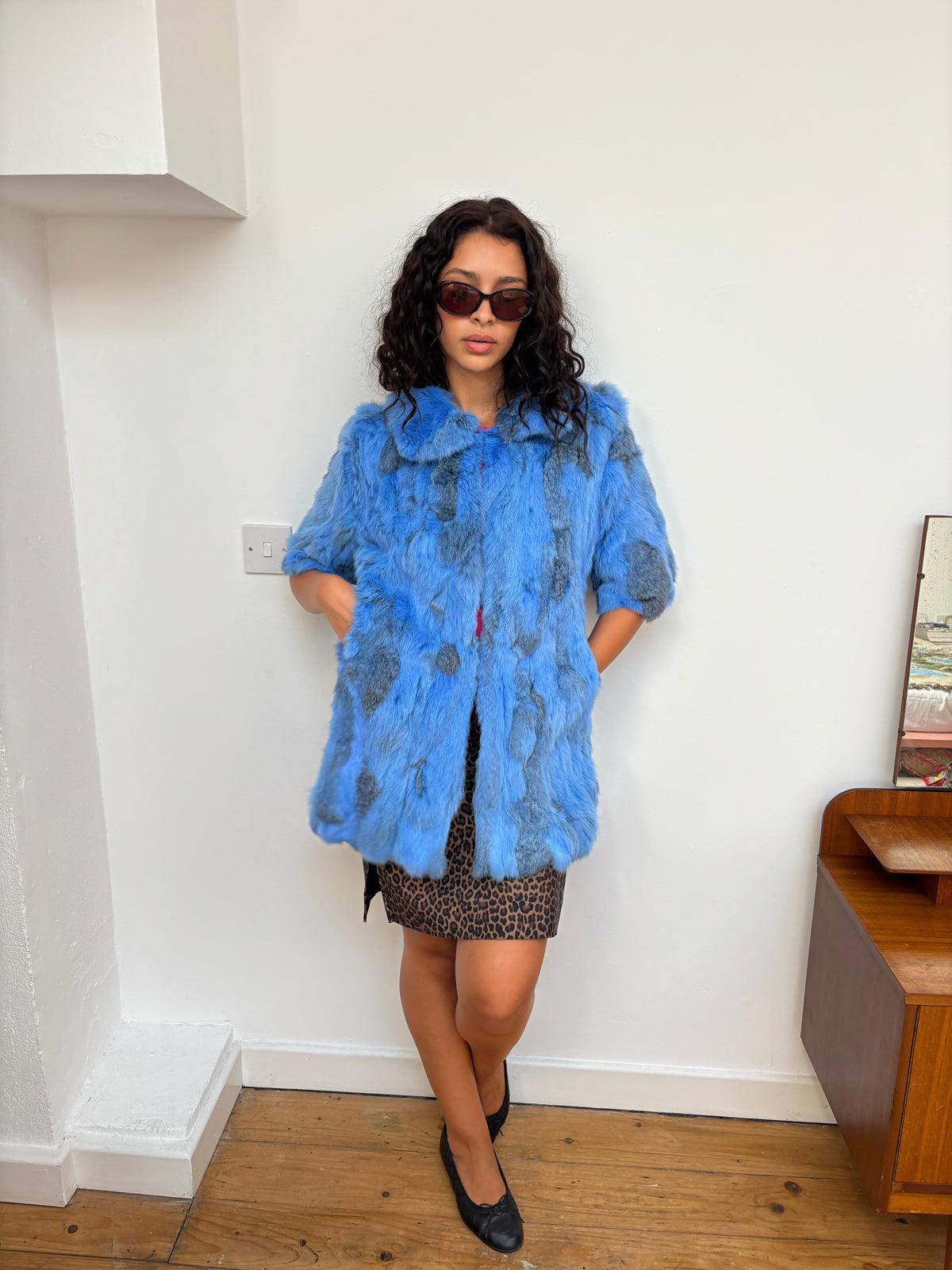 Vintage Blue Rabbit Coat