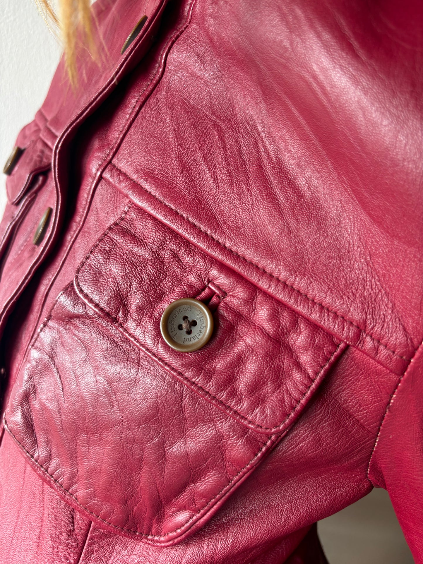 Timberland Burgundy Leather Jacket