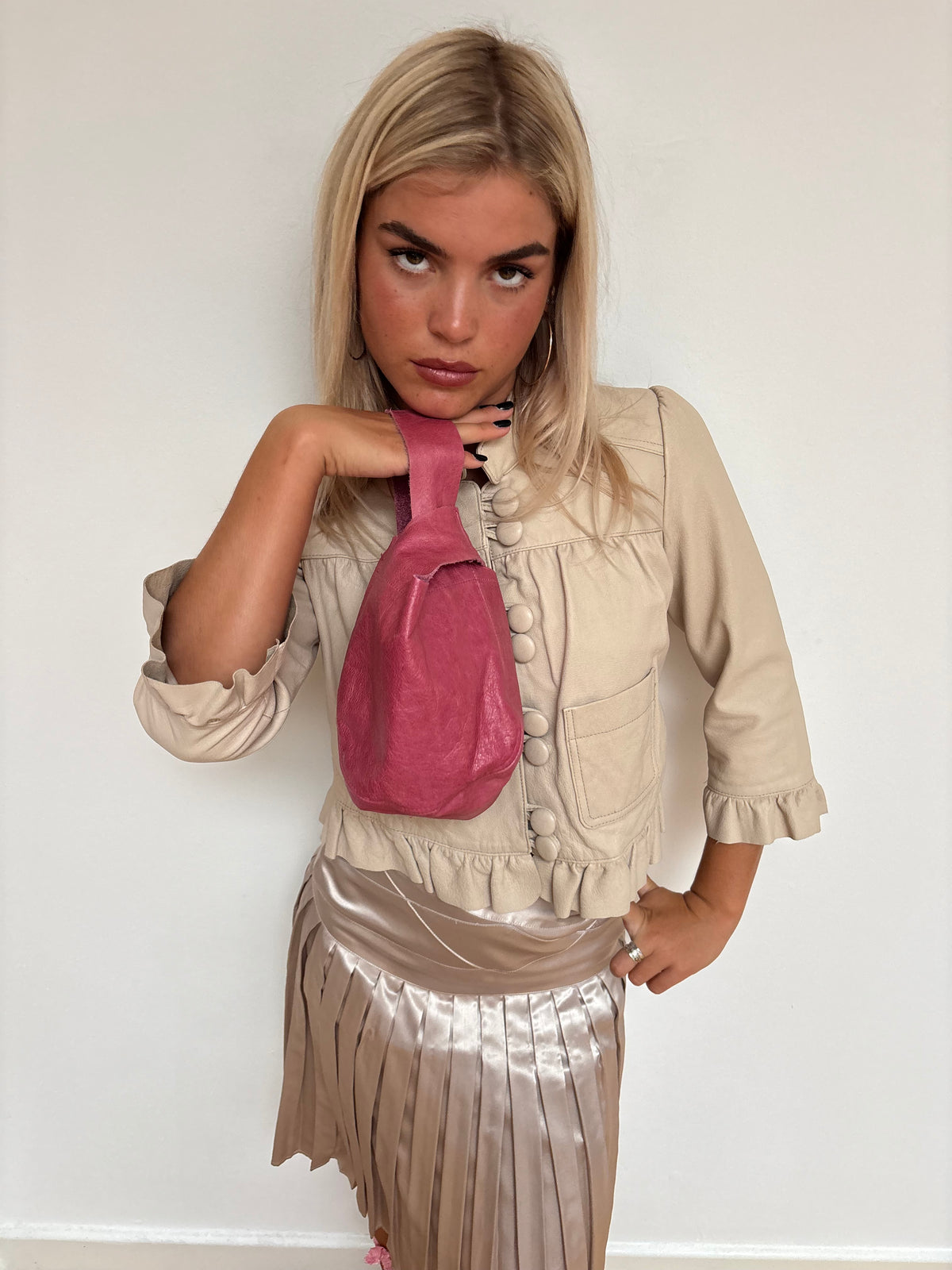 Vintage Pink Leather Bag