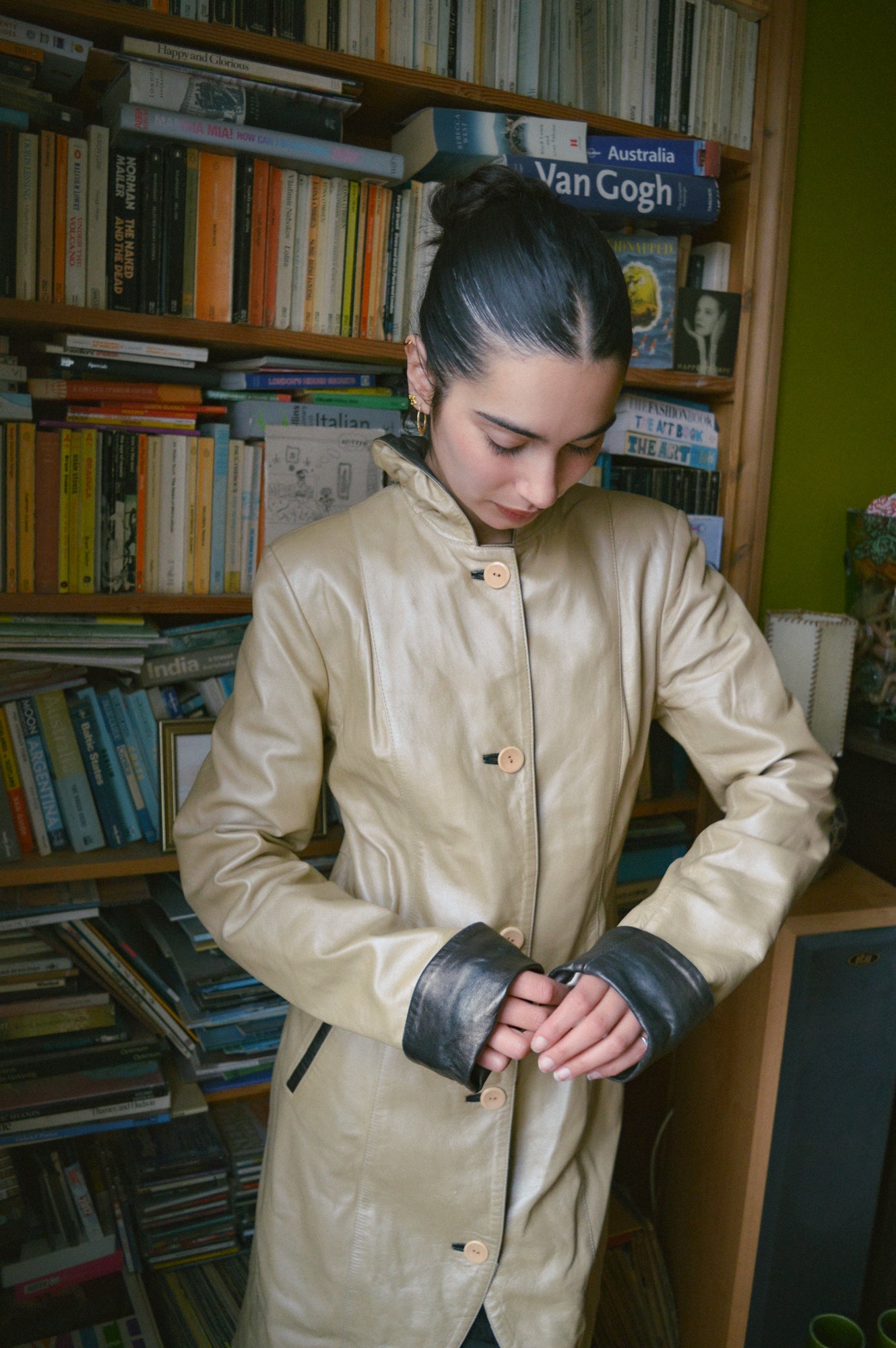 Vintage Leather Metallic Jacket