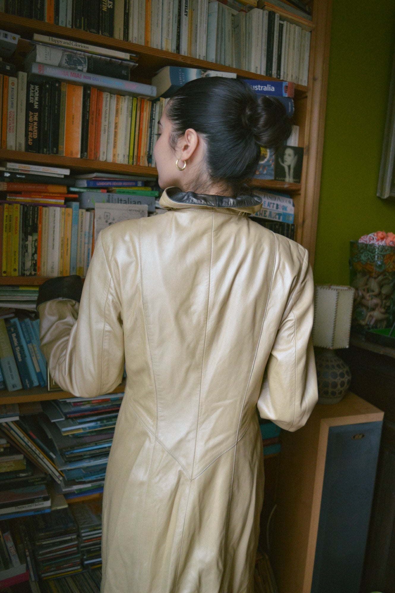 Vintage Leather Metallic Jacket