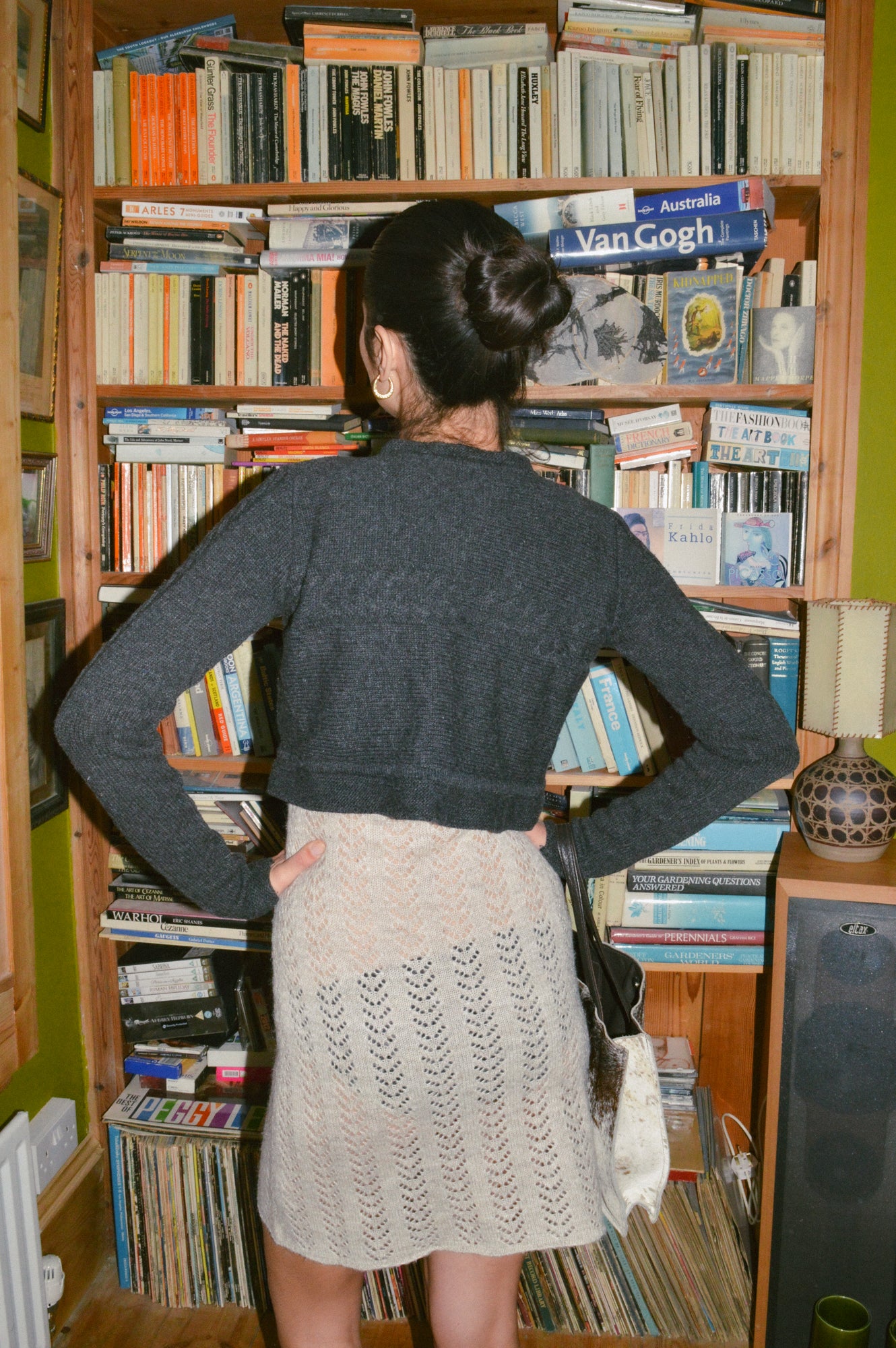 Vintage Grey Crop Knit Cardigan