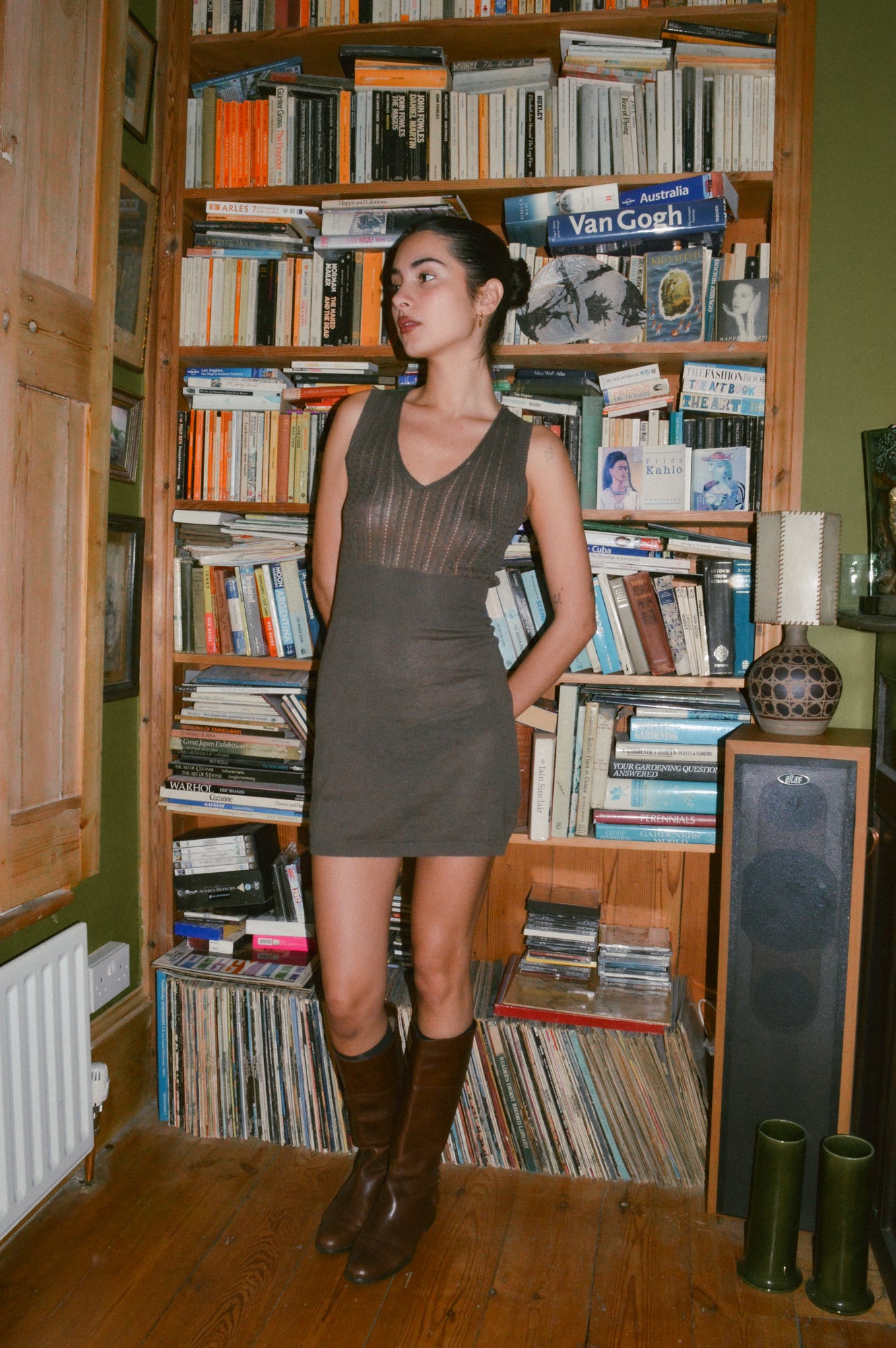 Vintage Khaki Fine Knit Dress