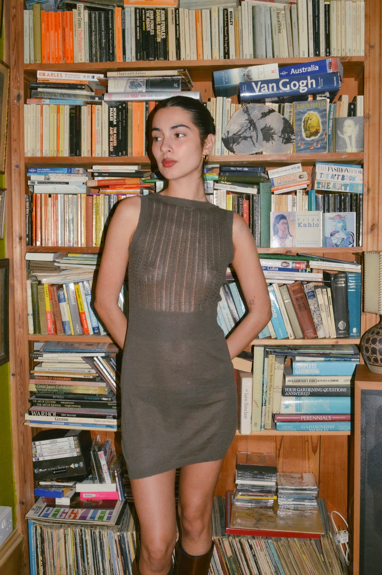 Vintage Khaki Fine Knit Dress