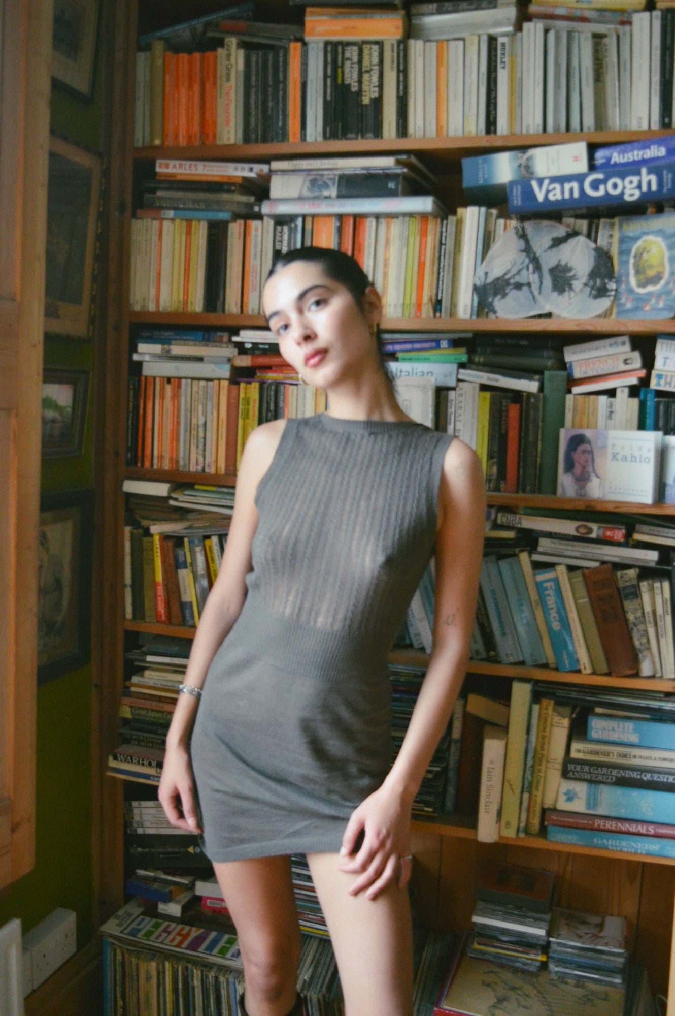 Vintage Khaki Fine Knit Dress