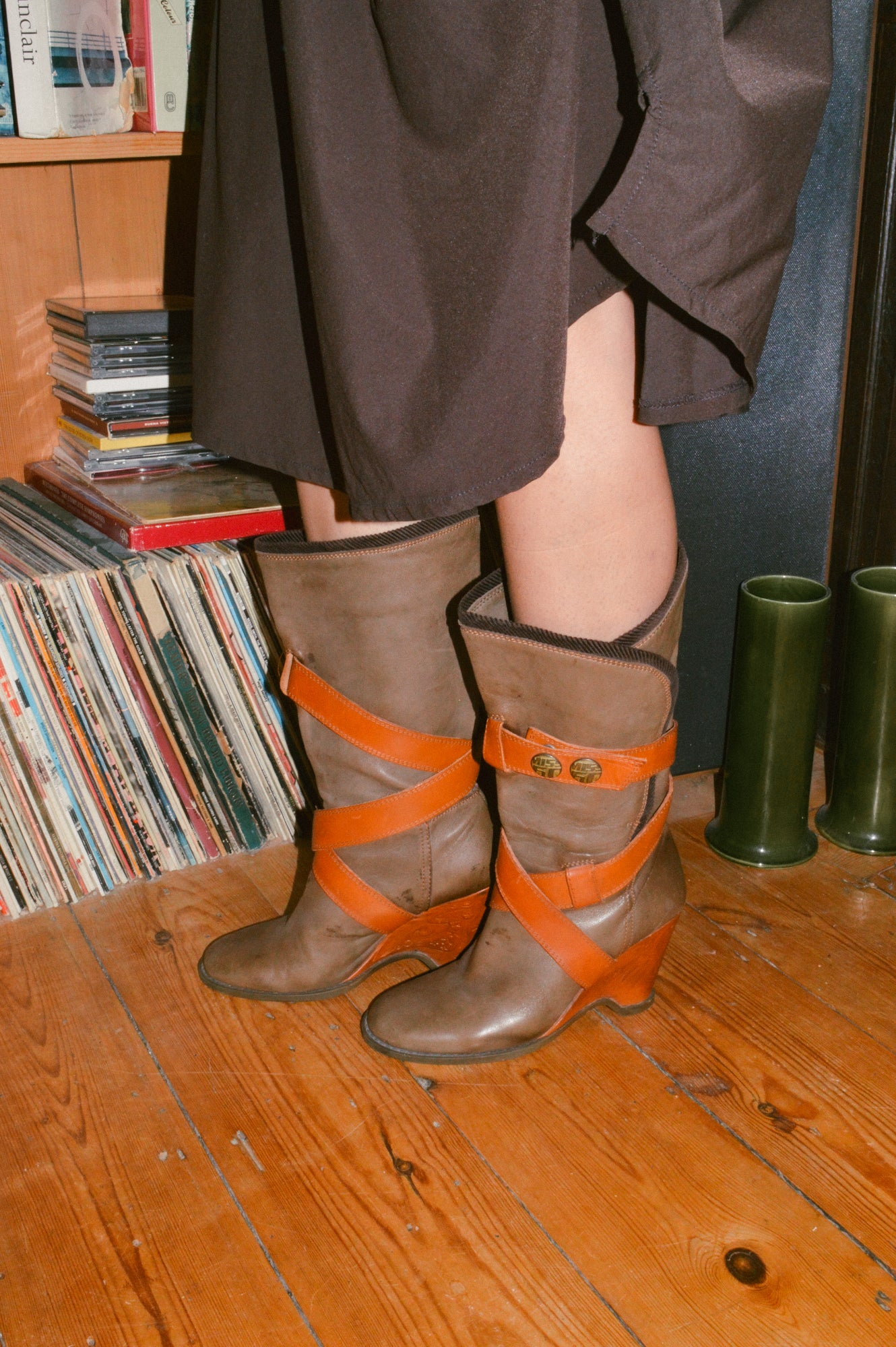 Miss Sixty Brown Leather Belt Boots