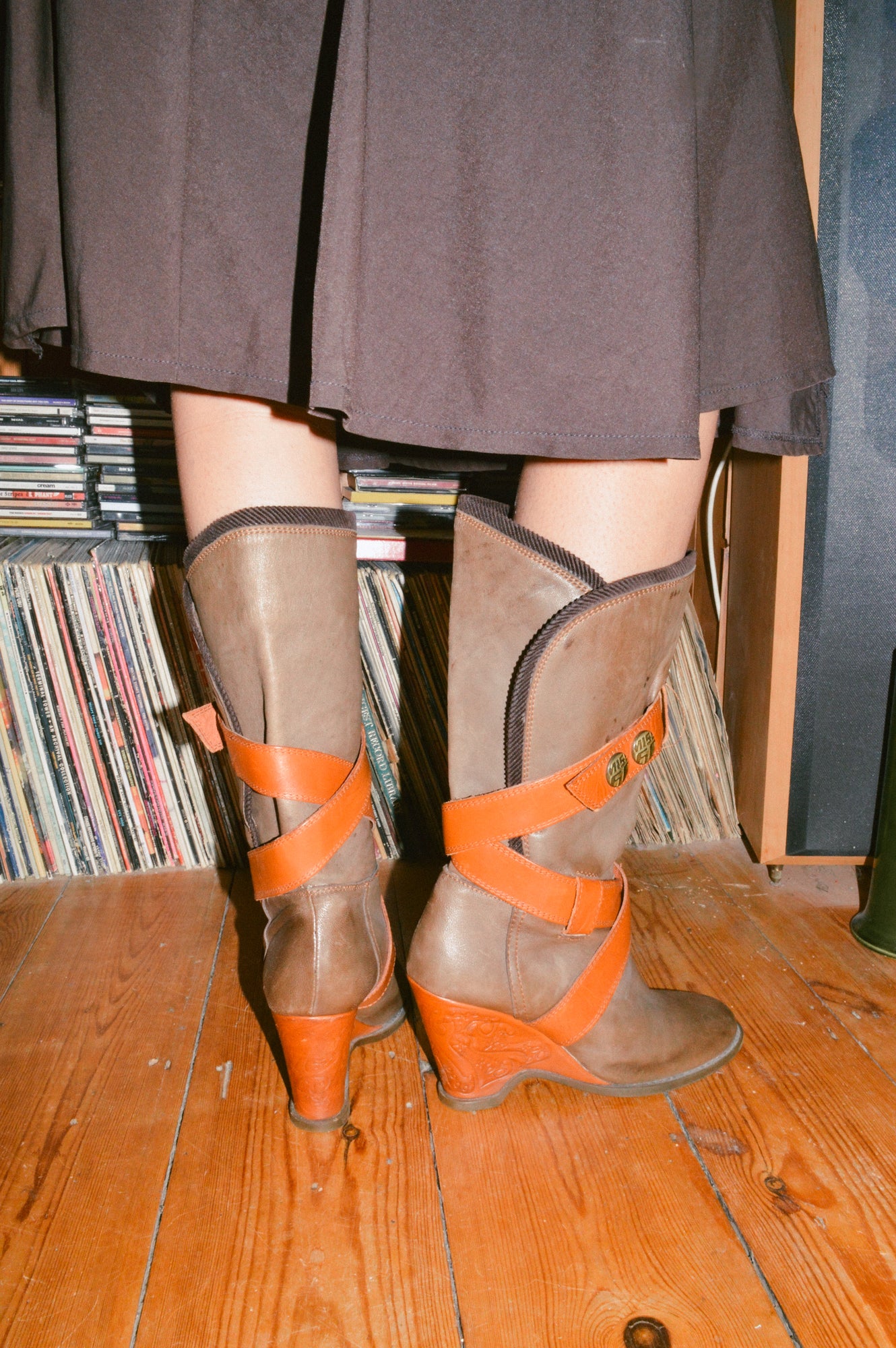 Miss Sixty Brown Leather Belt Boots