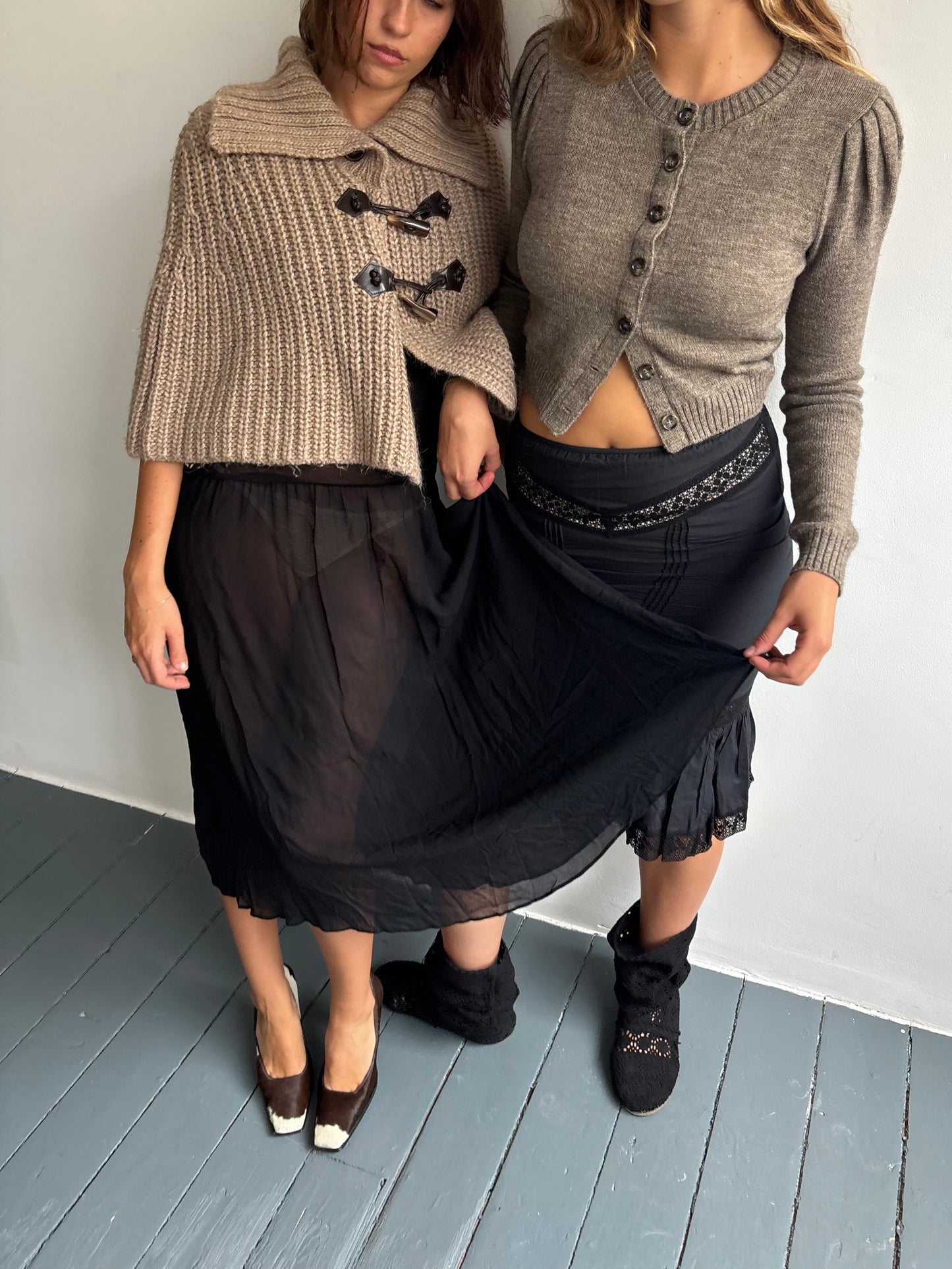 Miss Sixty Taupe Knit Poncho