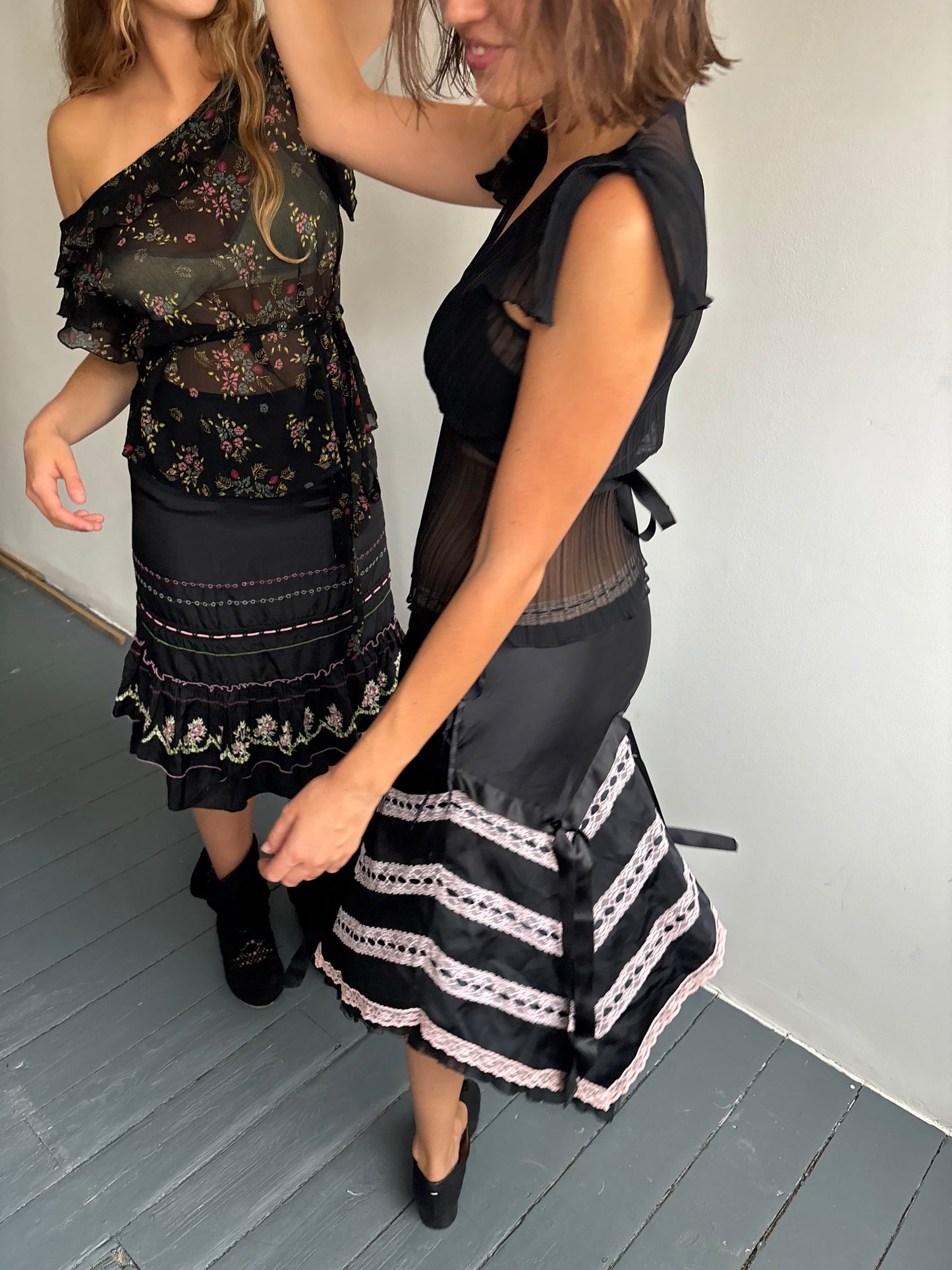 Voyage Black Ribbon Skirt