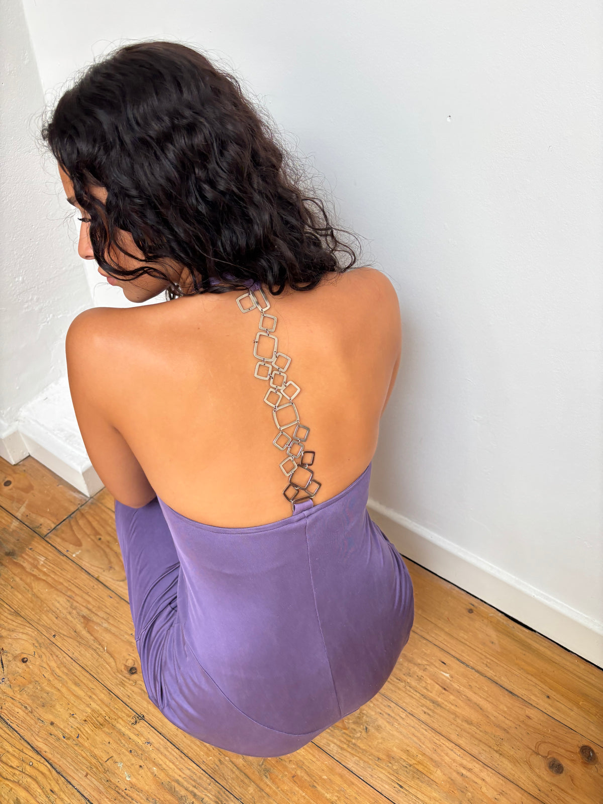 Poleci Purple Backless Dress