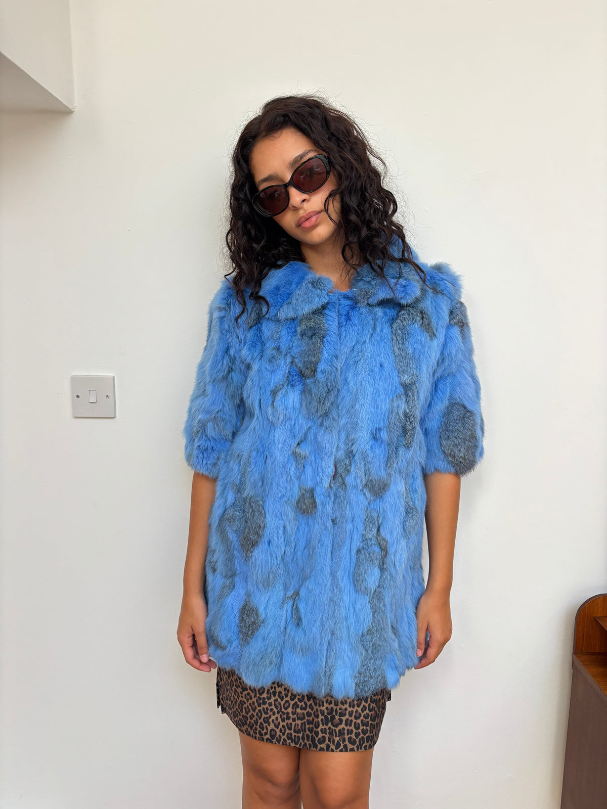 Vintage Blue Rabbit Coat