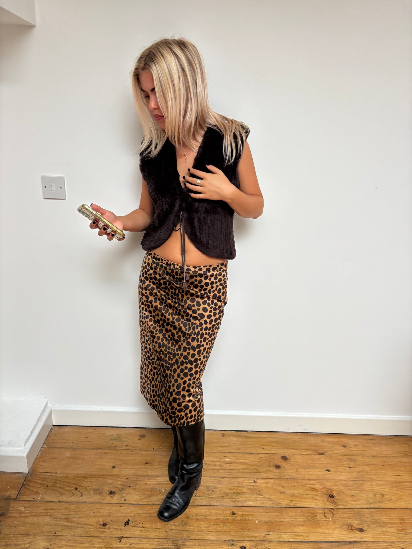 Moschino Animal Print Skirt