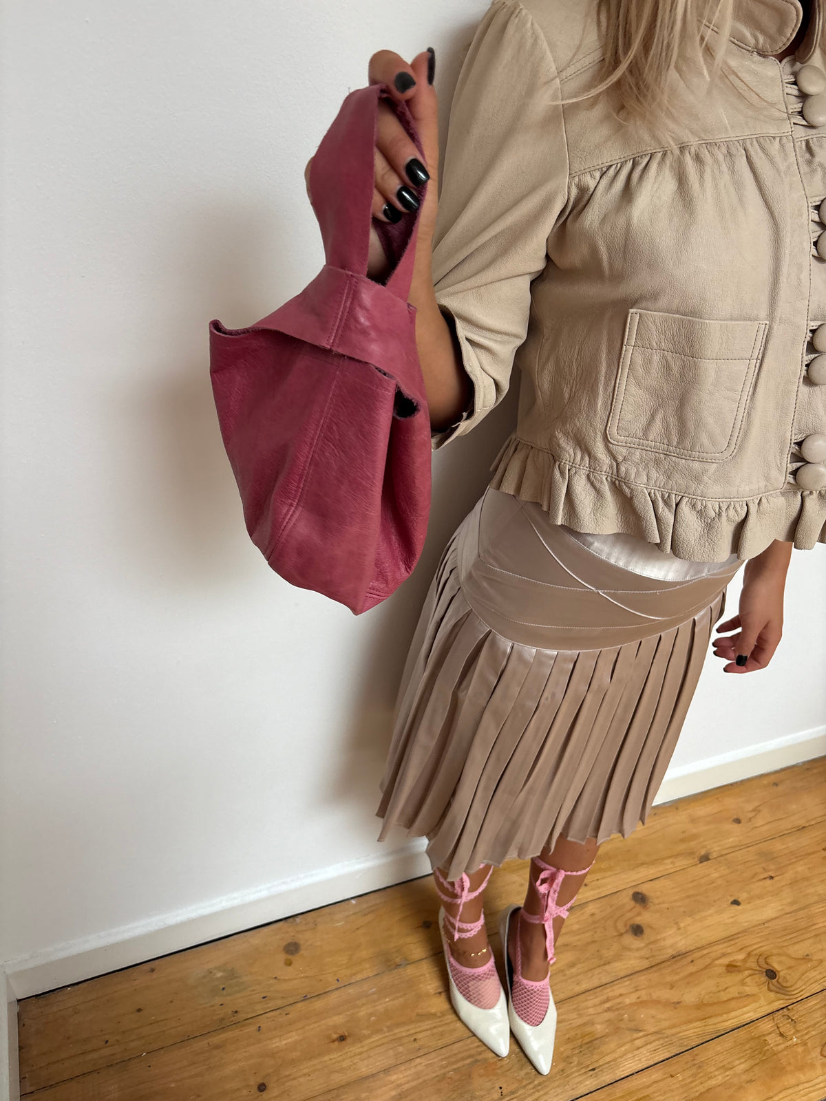 Vintage Pink Leather Bag