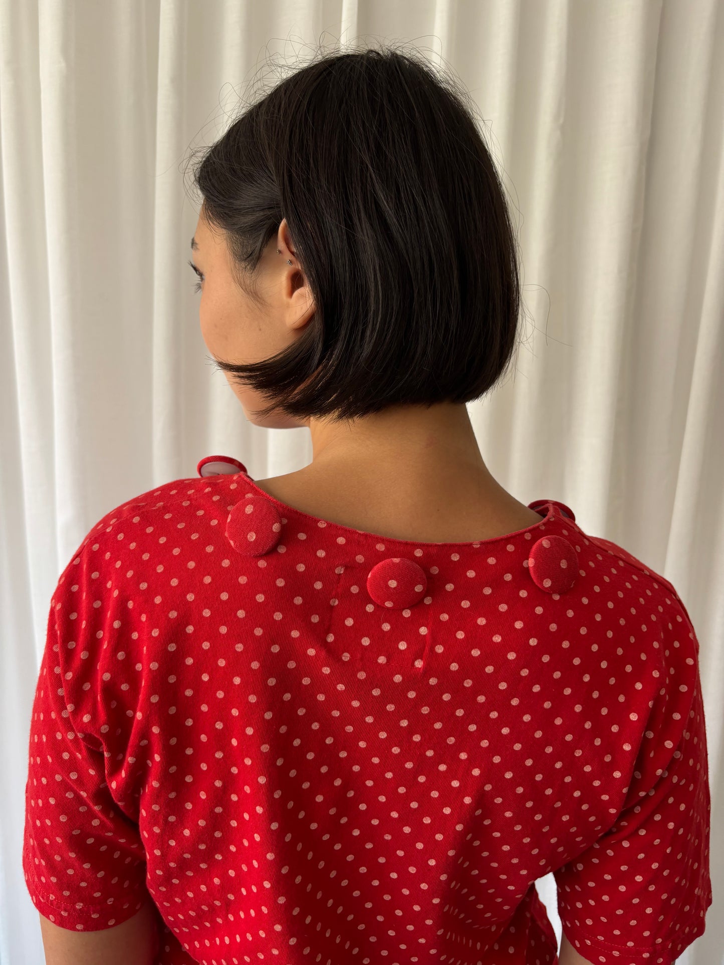 Moschino 1990s Red Polka Dot Top