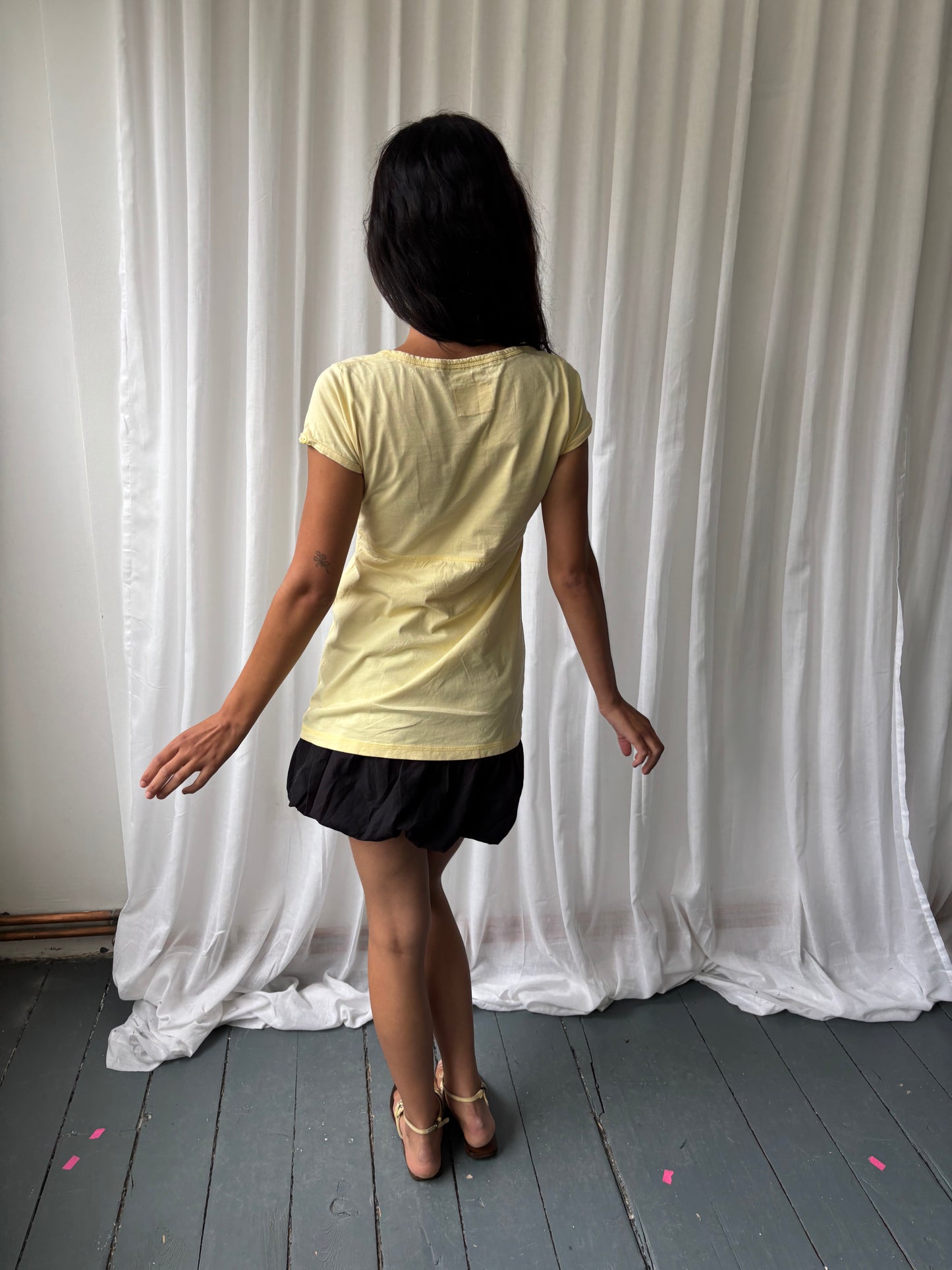 Vintage Yellow Milkmaid Top