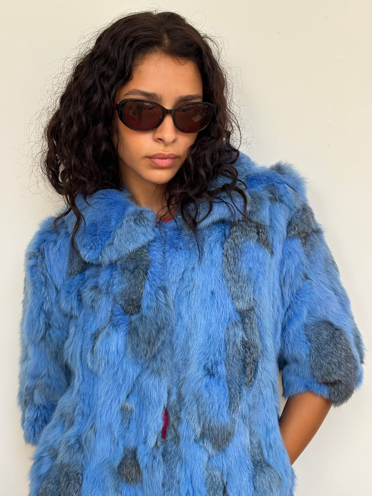 Vintage Blue Rabbit Coat