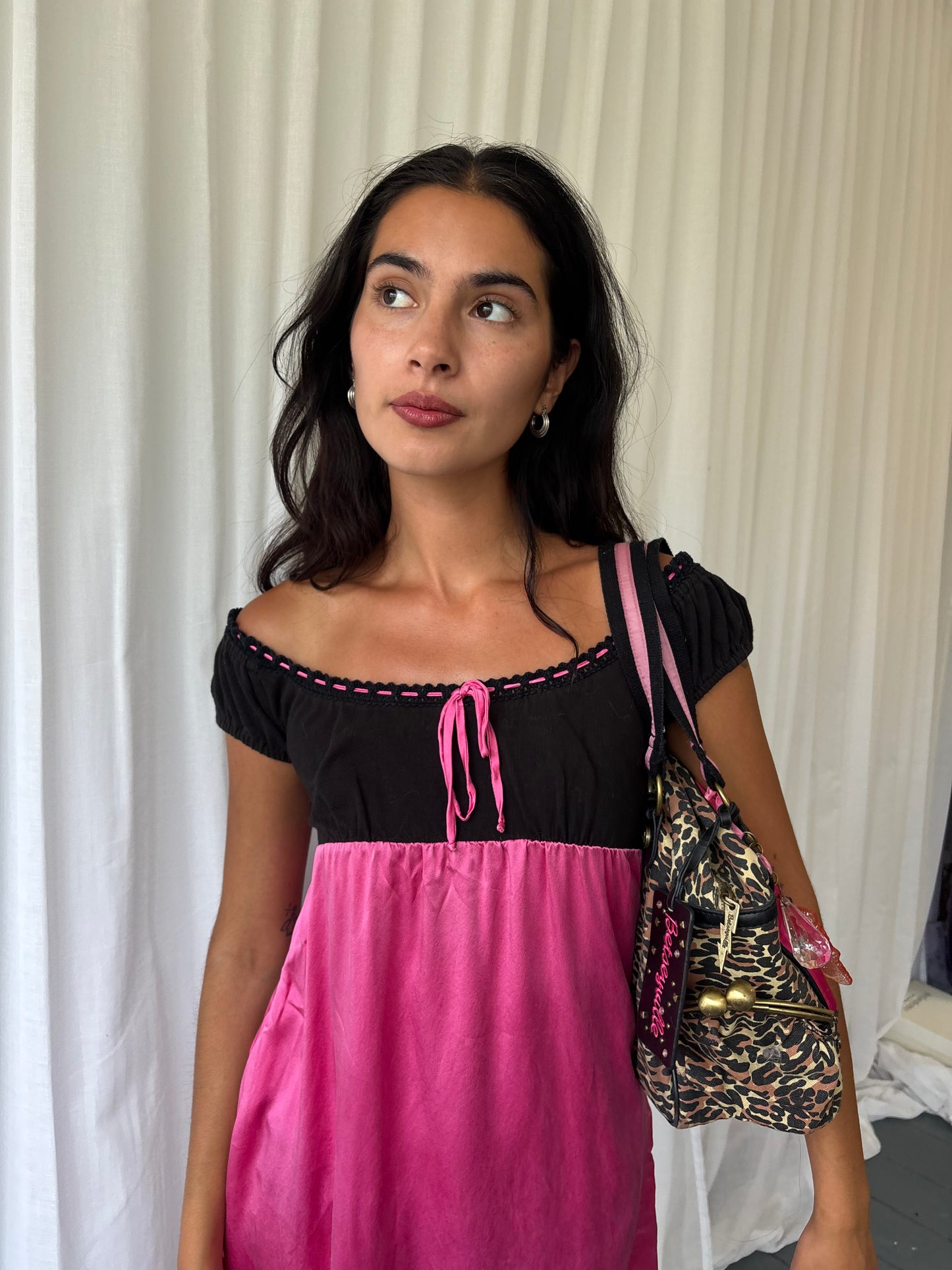 Betsey Johnson Pink Milkmaid Dress