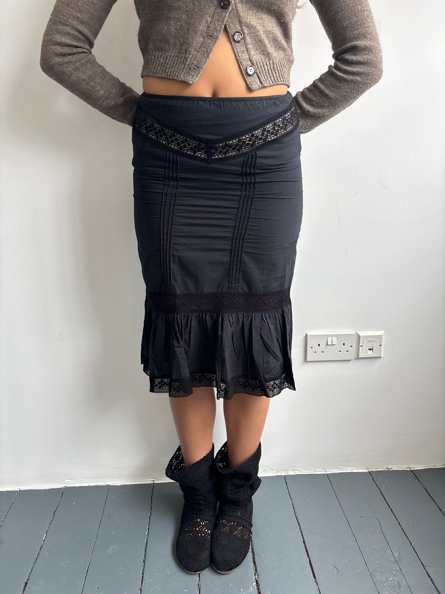 Bettina Liano Black Lace Skirt