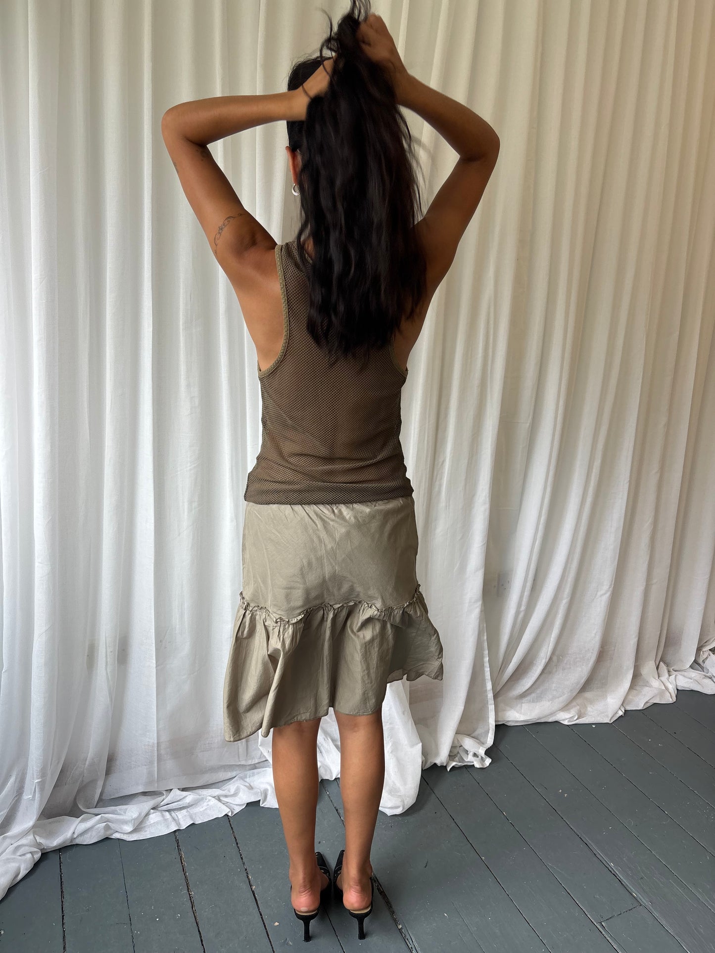 Karen Millen Khaki Mesh Vest