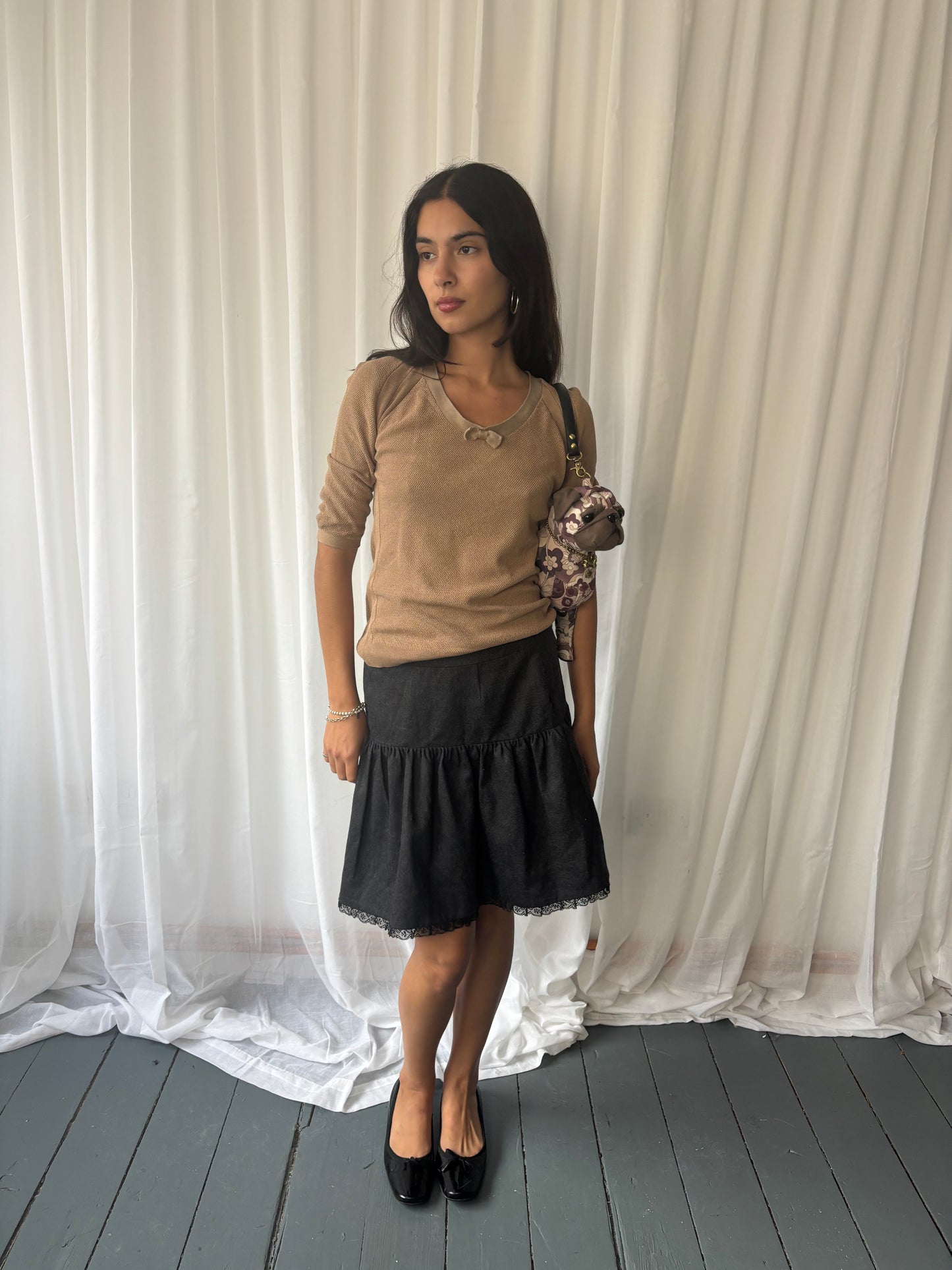 Burberry Beige 3/4 Sleeve Top