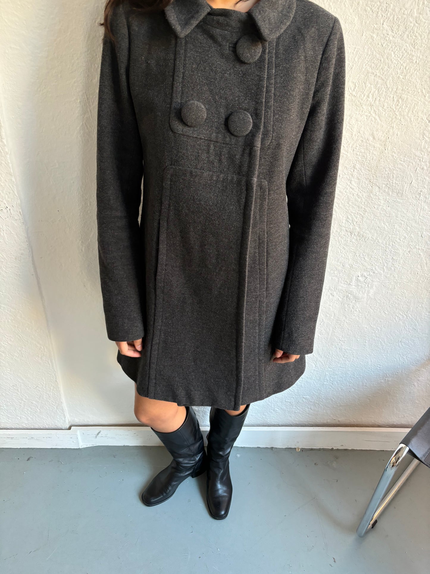 Tara Jarmon Grey Wool Coat