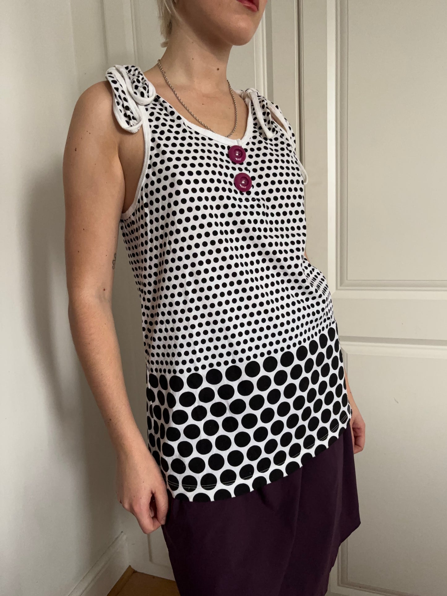 Sonia Rykiel White Polka Dot Vest