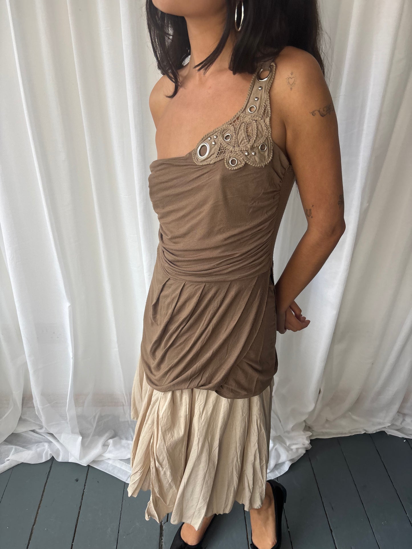 Morgan Brown One Shoulder Top