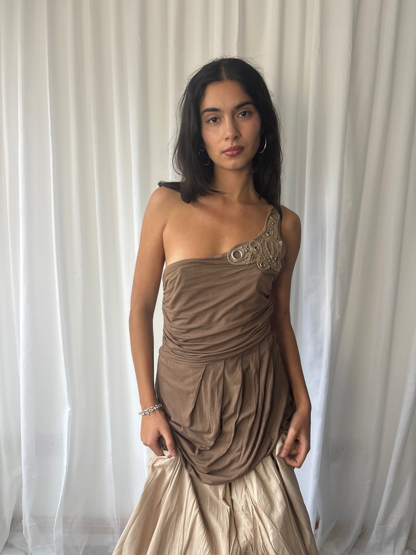 Morgan Brown One Shoulder Top