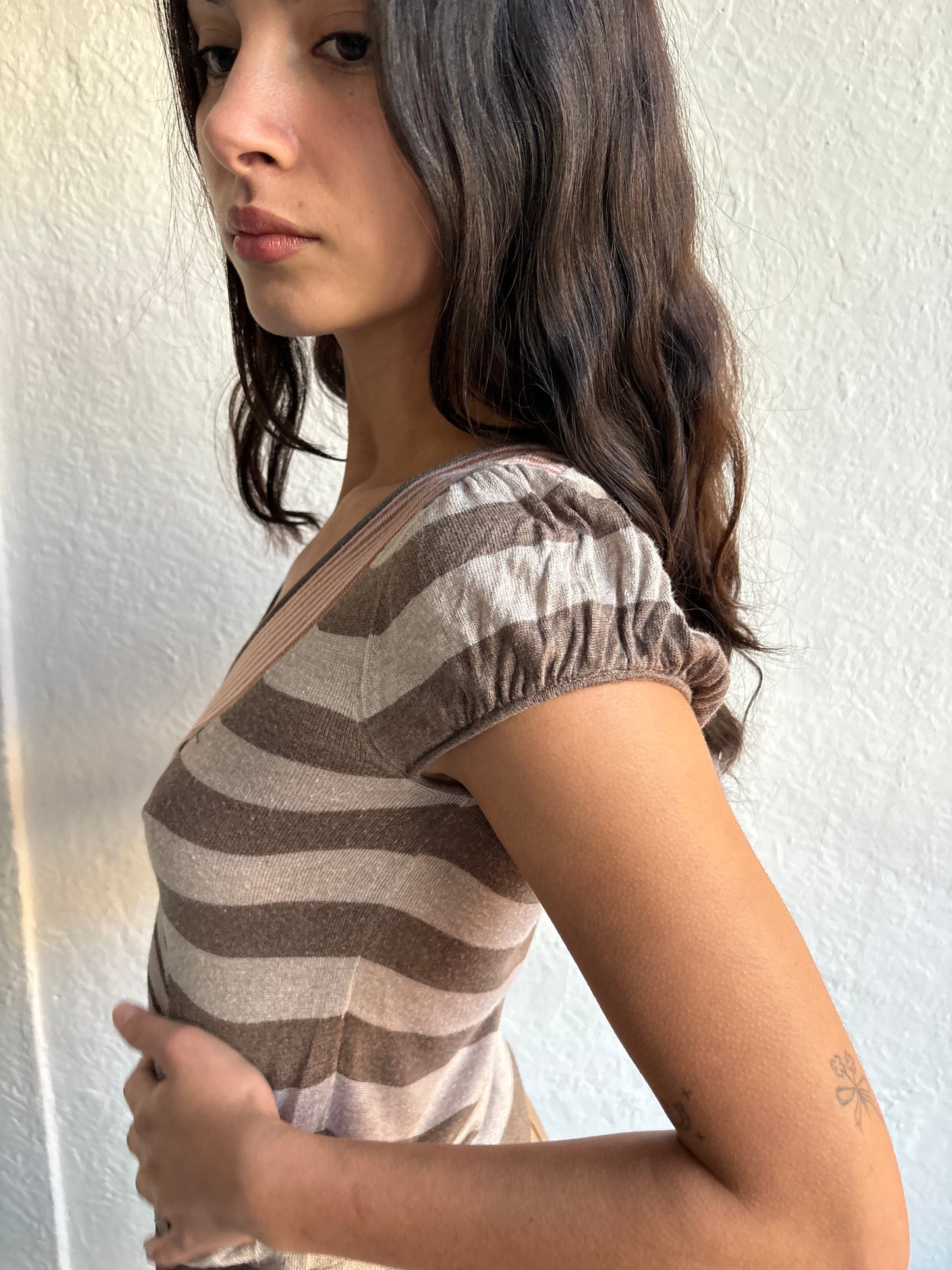 Kookai Stripe V Neck Top