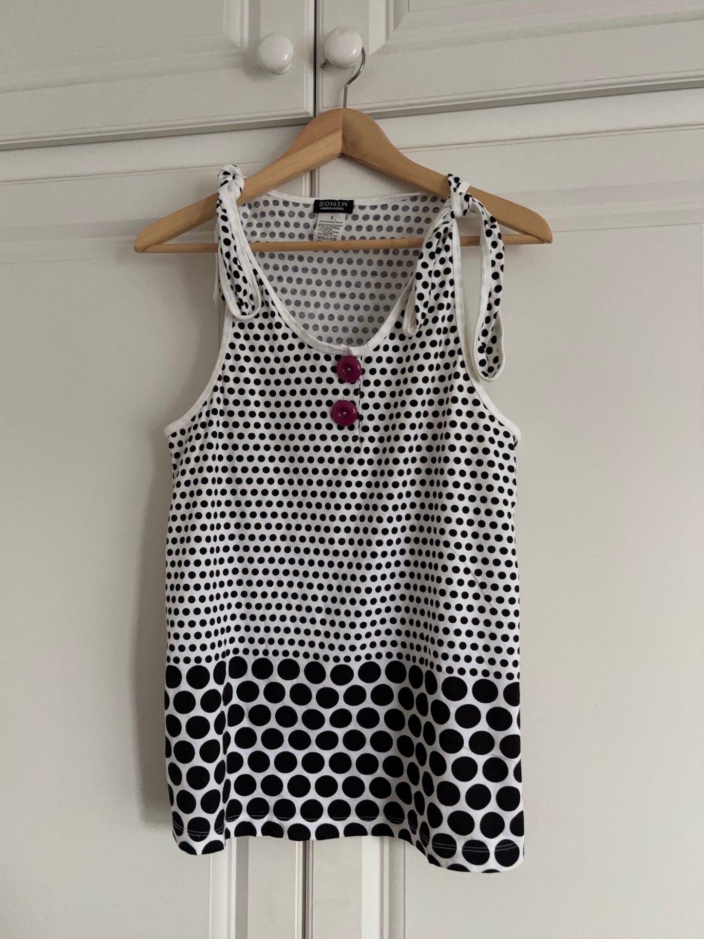 Sonia Rykiel White Polka Dot Vest