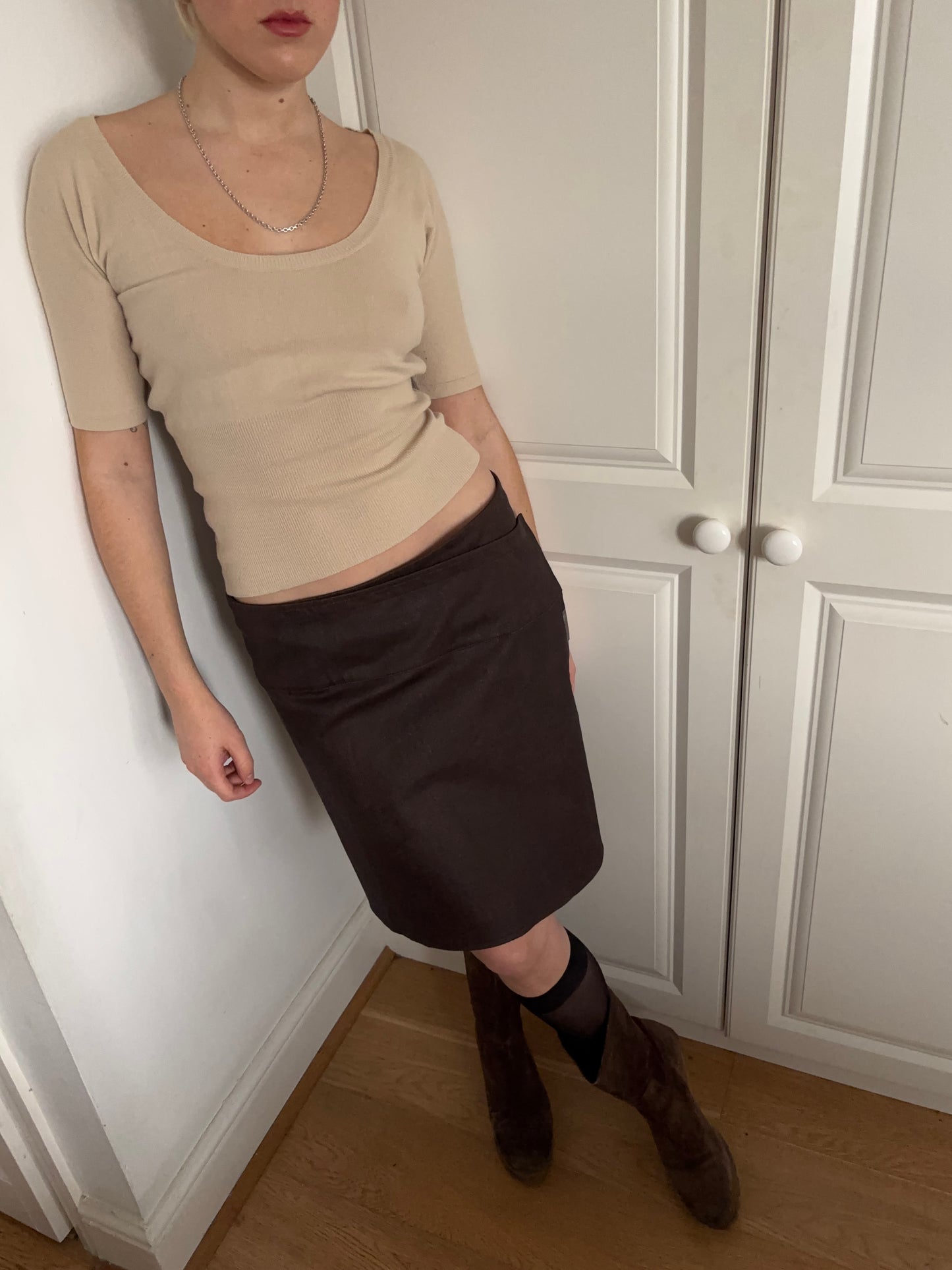 Créatif-à-Porter Brown Asymmetric Skirt