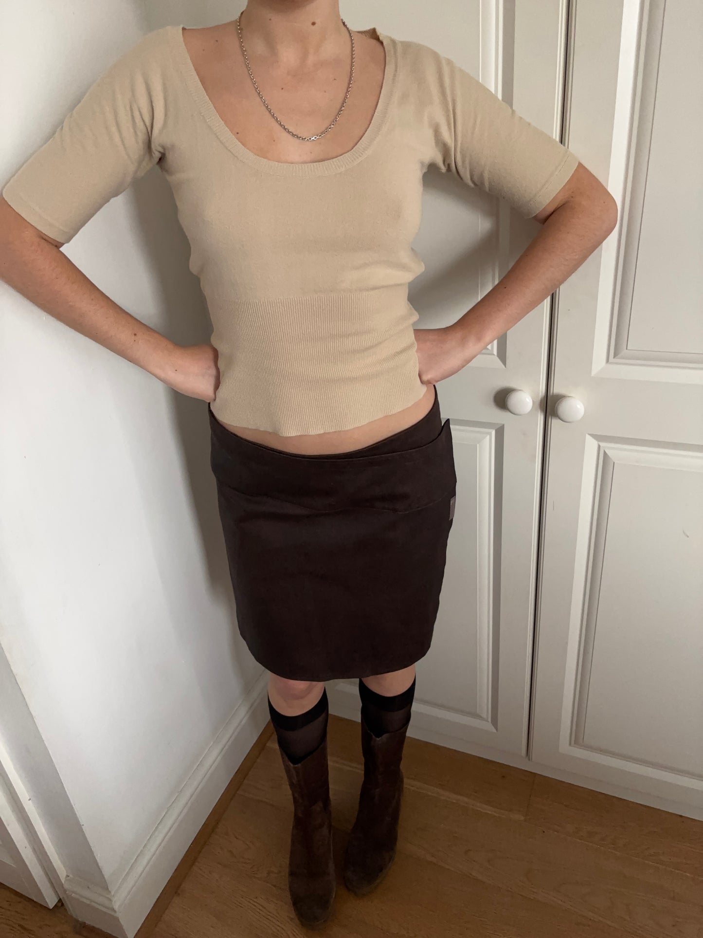 Créatif-à-Porter Brown Asymmetric Skirt