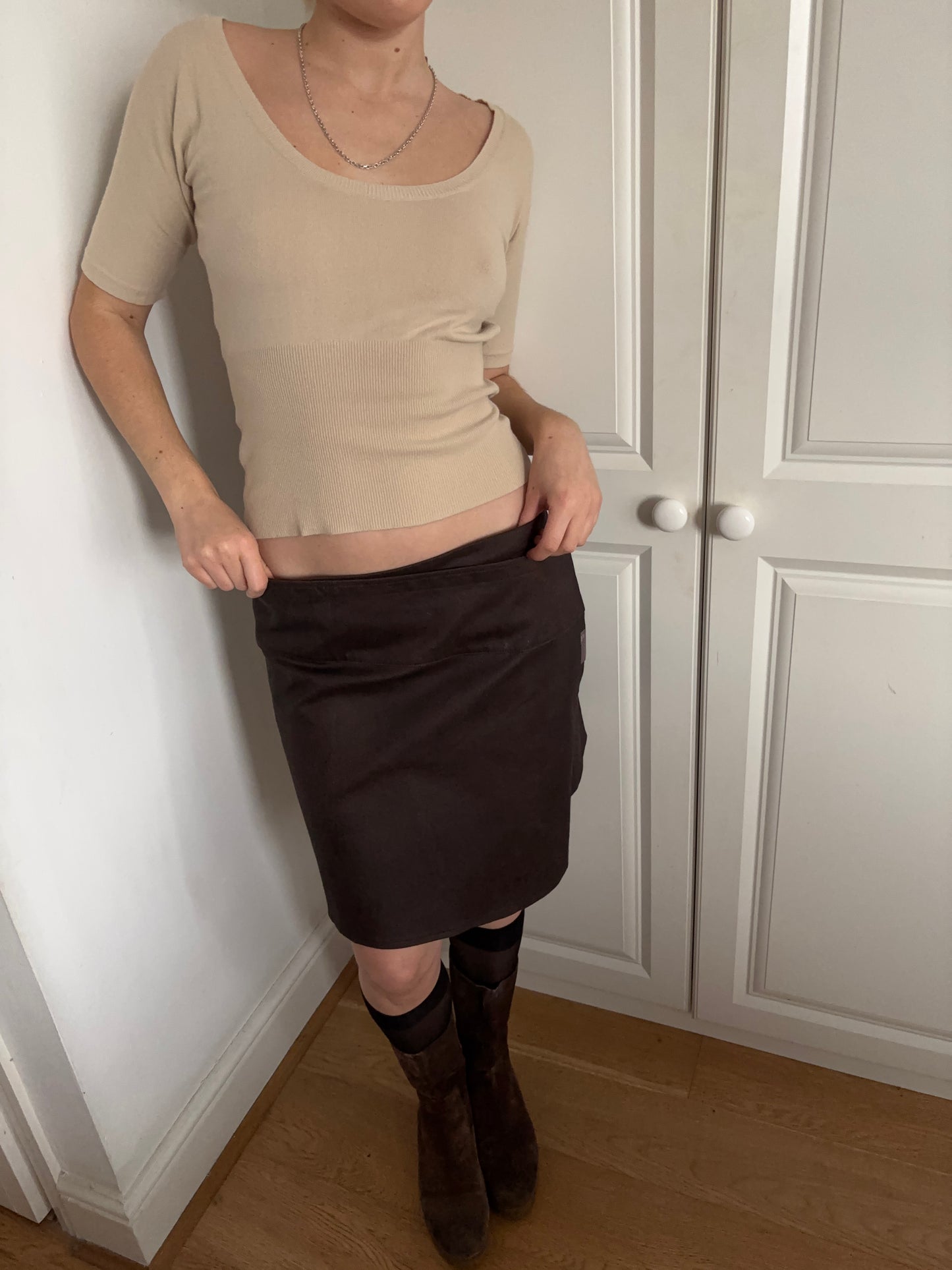 Créatif-à-Porter Brown Asymmetric Skirt